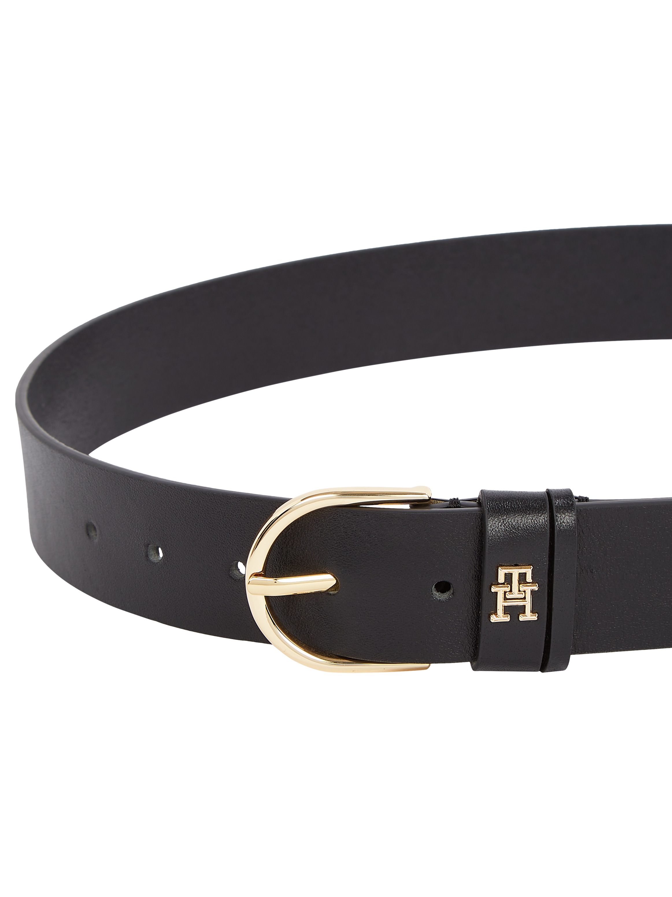 Tommy Hilfiger Ledergürtel »ESSENTIAL EFFORTLESS 3.5«, Ovale Einfachdornschließe, Logoemblem
