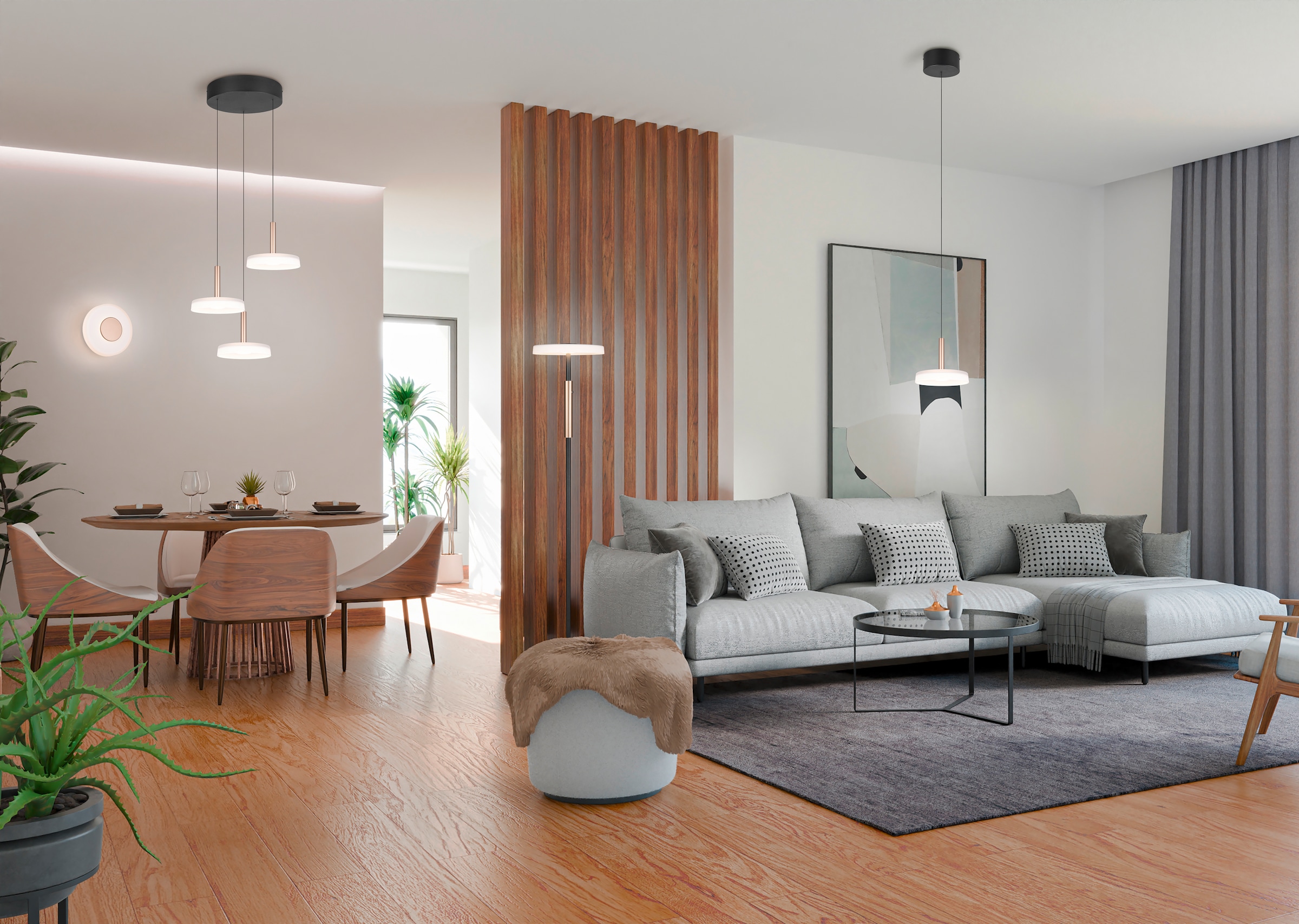 TRIO Leuchten LED Pendelleuchte »CELESTE dimmbare LED Hängelampe aus Metall und Glas, 10W 1100 Lumen« LED-Board 1 Stk. Warmweiß einfach höhenverstellbar von 50-200 cm, Ø 22cm, 3-Stufen Dimmfunktion