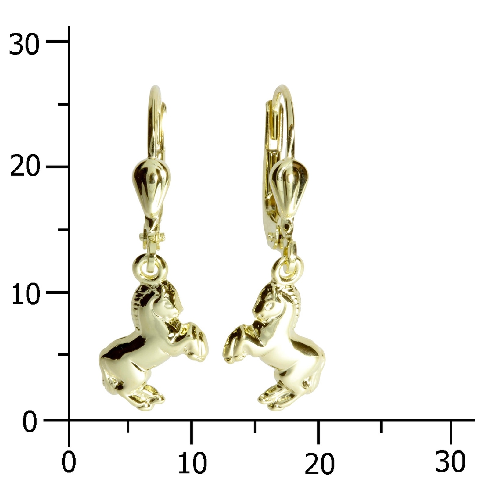 OSTSEE-SCHMUCK Paar Ohrhänger »- Pferd - Gold 333/000 -,«