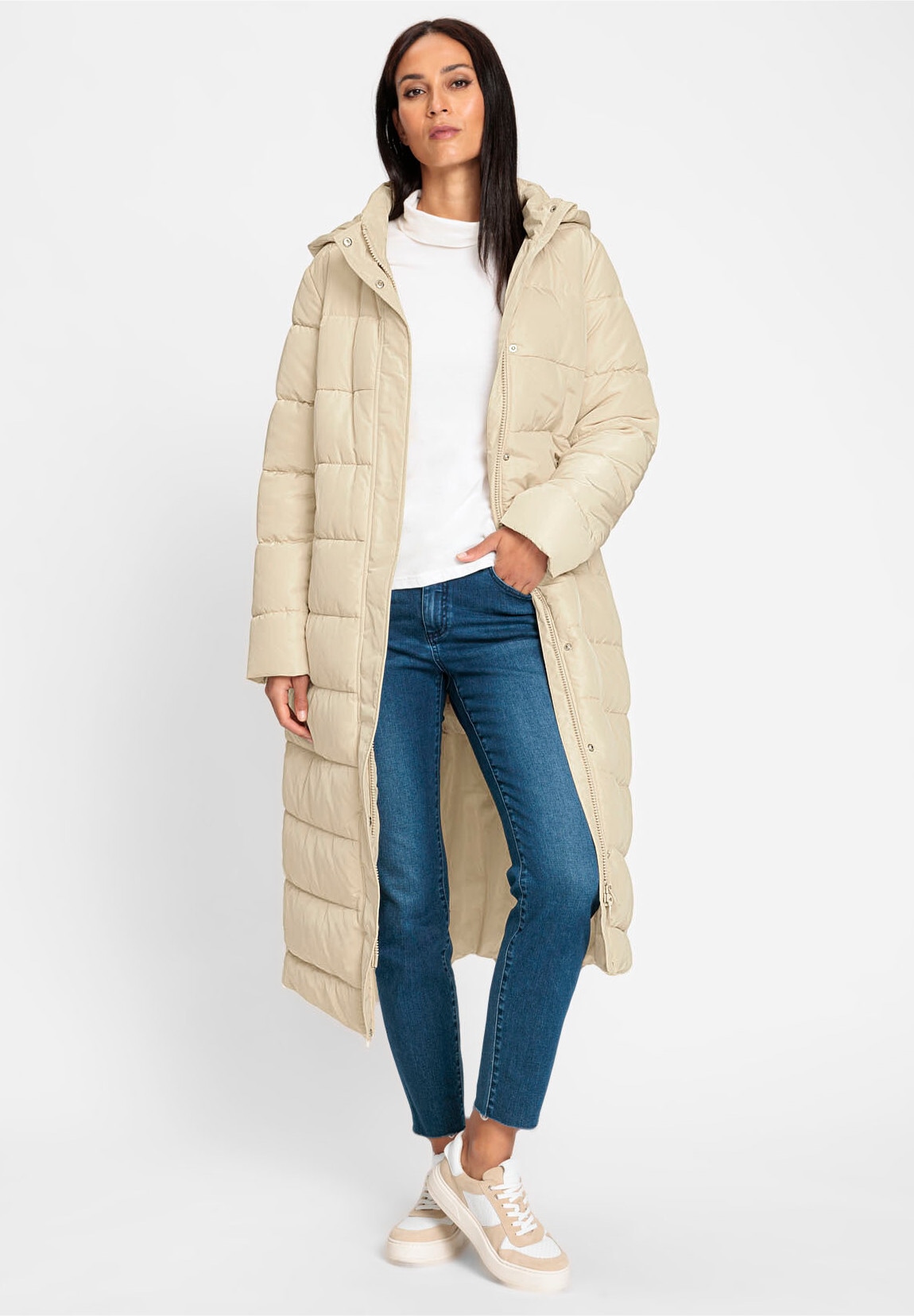 heine Langjacke »Steppmantel Steppmantel mit abknöpfbarer Kapuze« Abnehmbare Kapuze