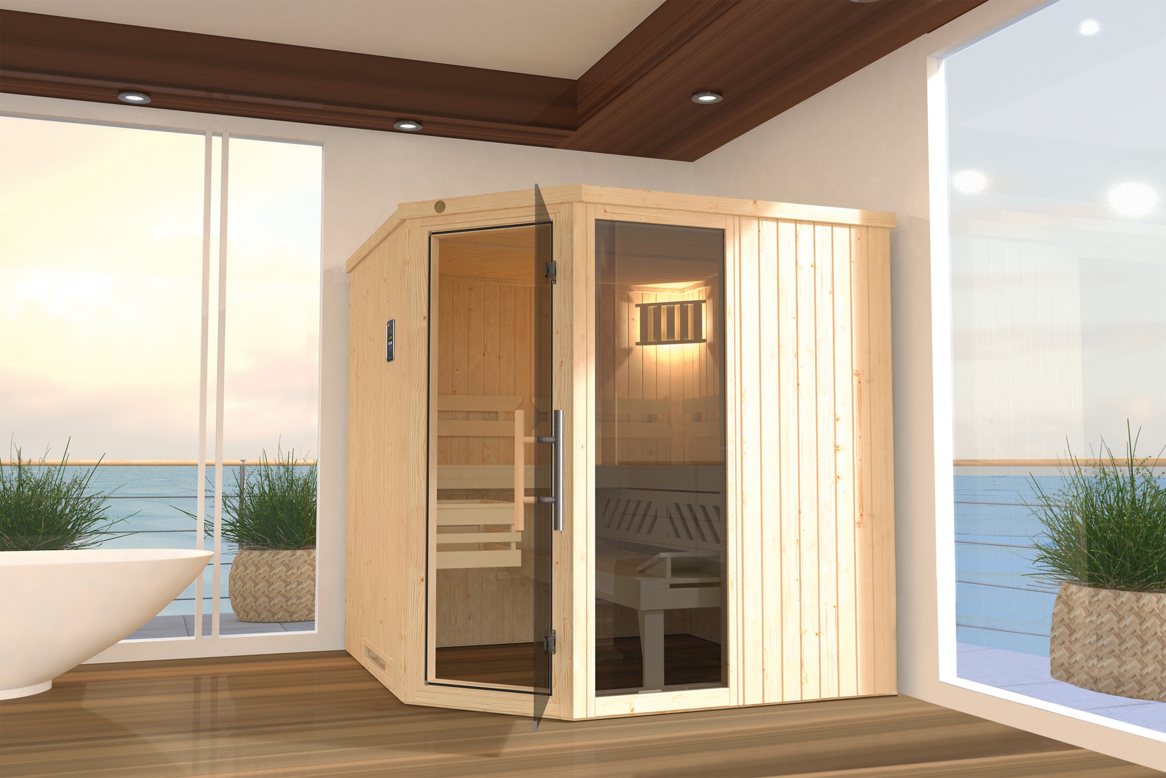weka Sauna »Varberg 3«, 7,5 kW Bio-Ofen mit ext. Steuerung