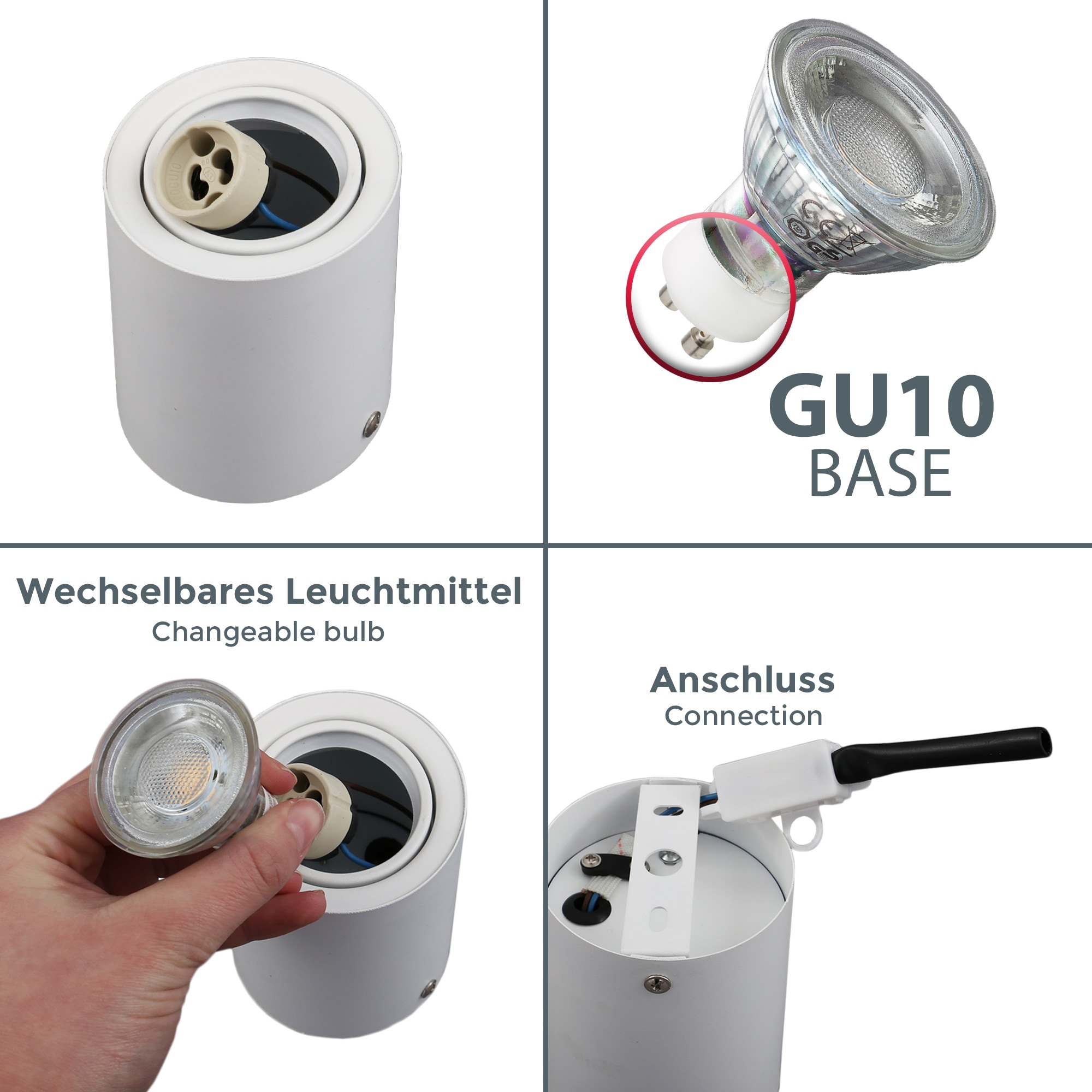 B.K.Licht LED Aufbaustrahler, 1 flammig-flammig, Deckenspot, Garantie 400lm 3.000K, 5W kaufen mit 3 Jahren Aufbauleuchte, online XXL | weiß schwenkbar, inkl