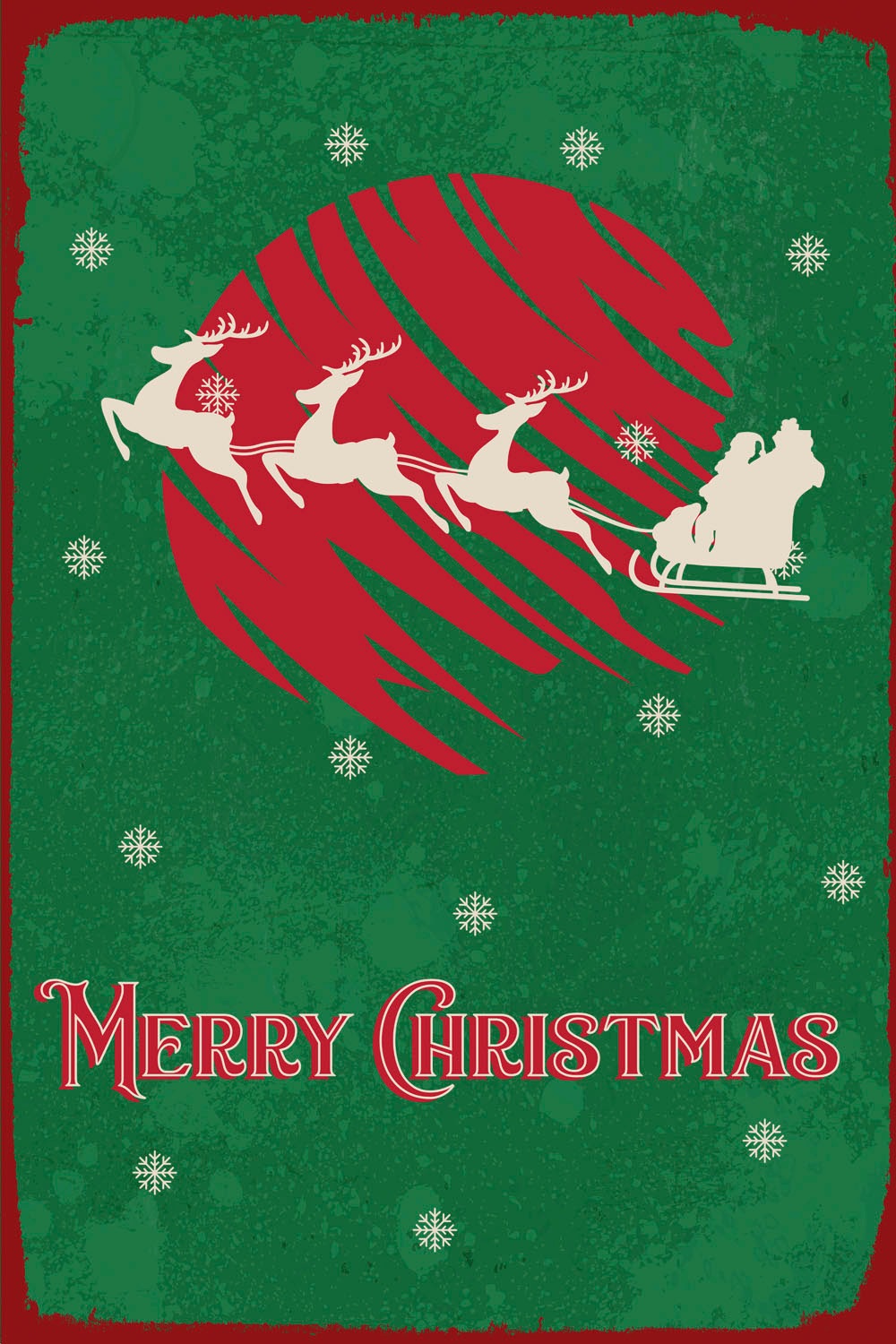queence Metallbild »Santa Sleigh«, Schriftzüge-Schriftzug-Weihnachten, (1 St.), Stahlschilder