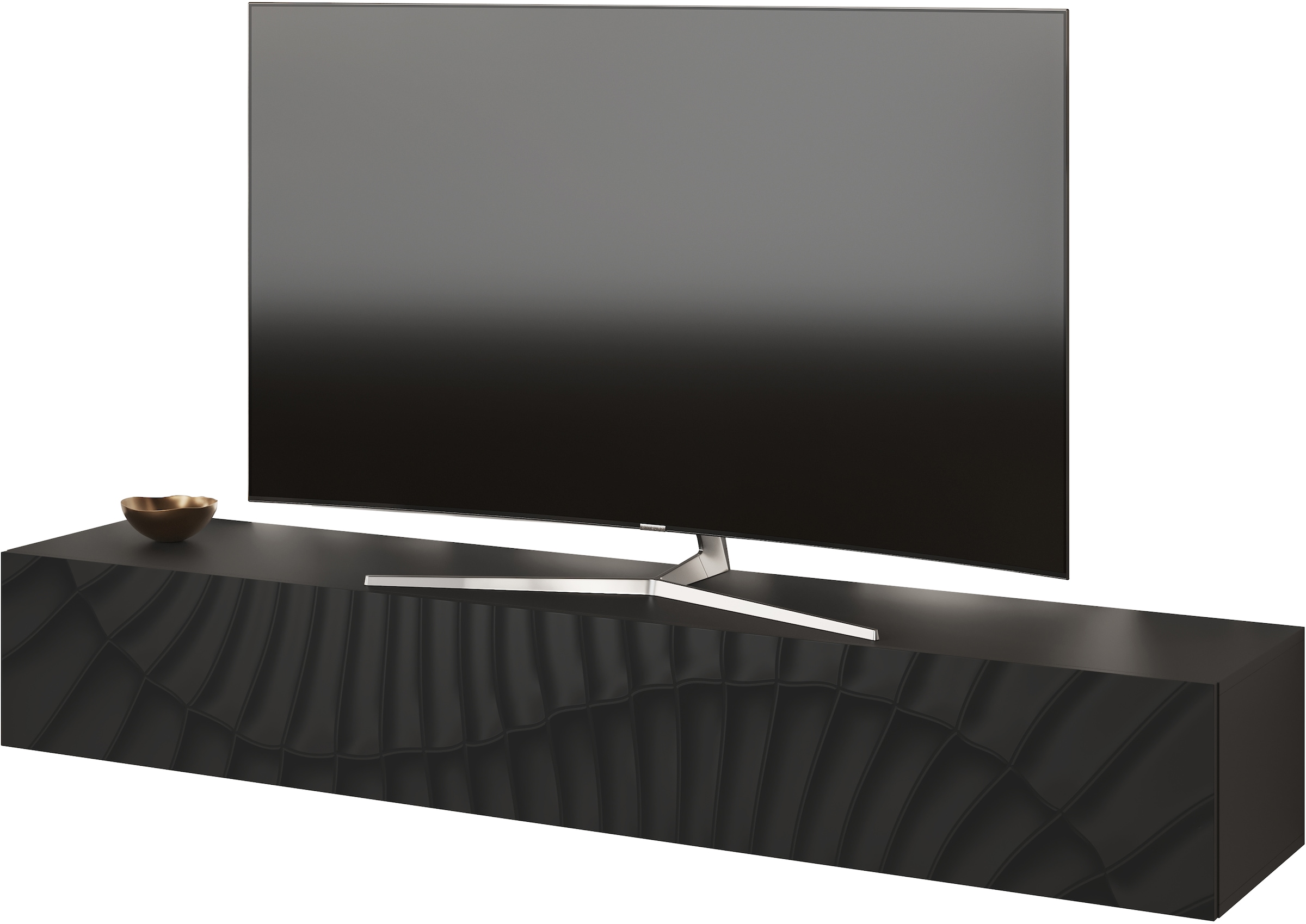 INOSIGN Lowboard »Snake Breite 180 cm, modernes TV-Board hängend mit 1 Klappe,«, TV-Möbel, TV-Schrank, Front mit Siebdruck