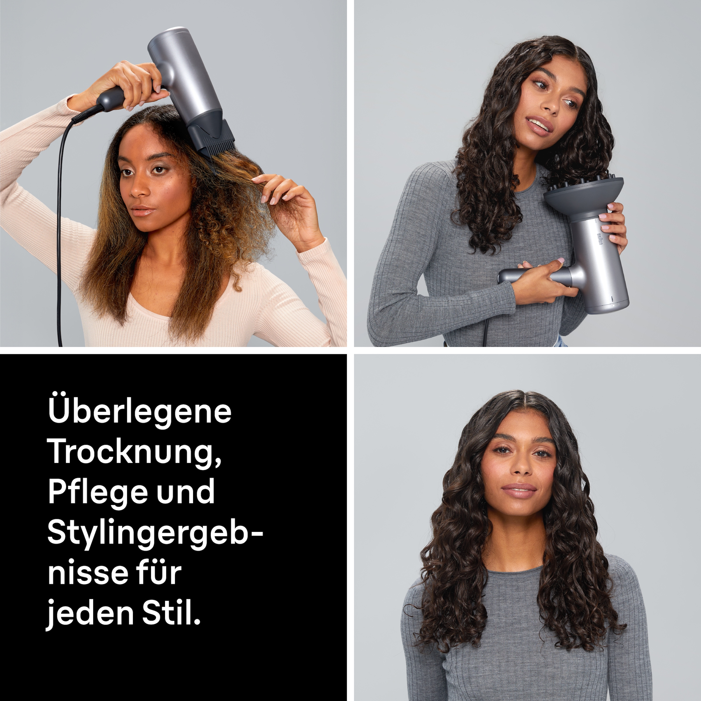 Braun Haartrockner »Haartrockner HD4.3 mit 3 Aufsätzen inkl. Diffusor, BRHD435E« 2.200 W 3 Aufsätze 2200W, Föhn mit Ionen-Technologie, NTC-Technologie gegen Hitzeschäden