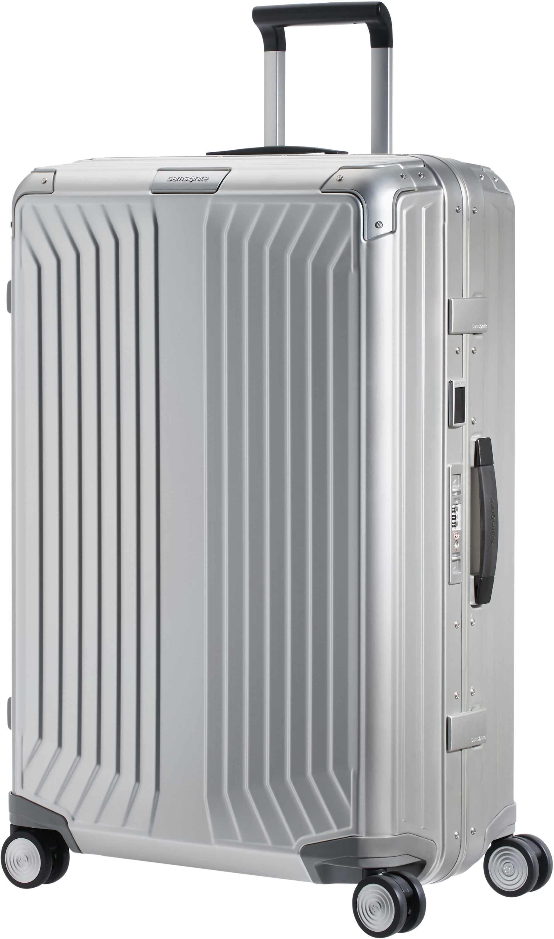 Samsonite Hartschalen-Trolley »LITE-BOX ALU«, 4 Rollen, Hartschalenkoffer Premium-Aluminium Großer-Koffer TSA-Zahlenschloss