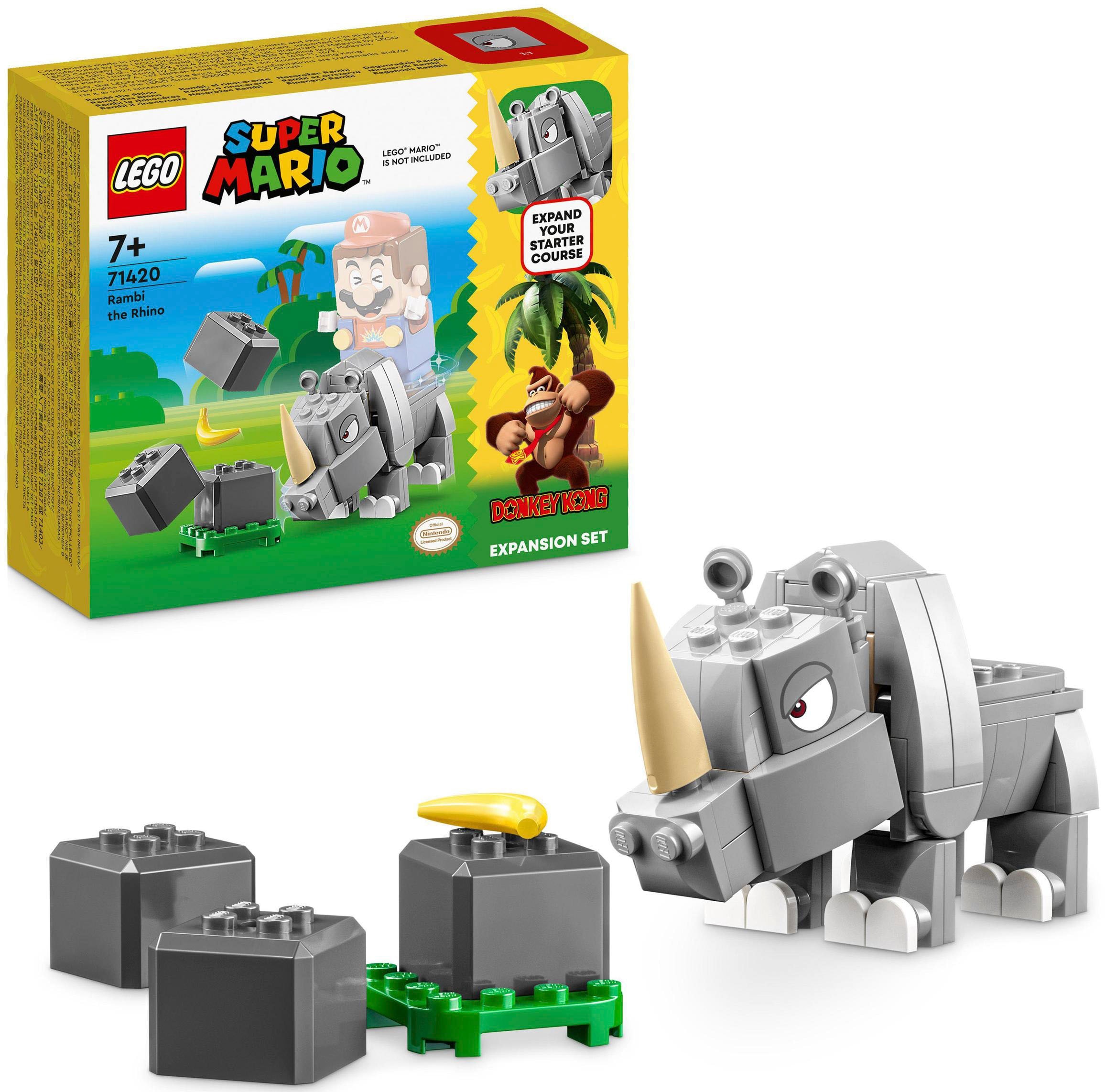 LEGO® Konstruktionsspielsteine »Rambi das Rhino – Erweiterungsset (71420), LEGO® Super Mario«, (106 St.), Made in Europe