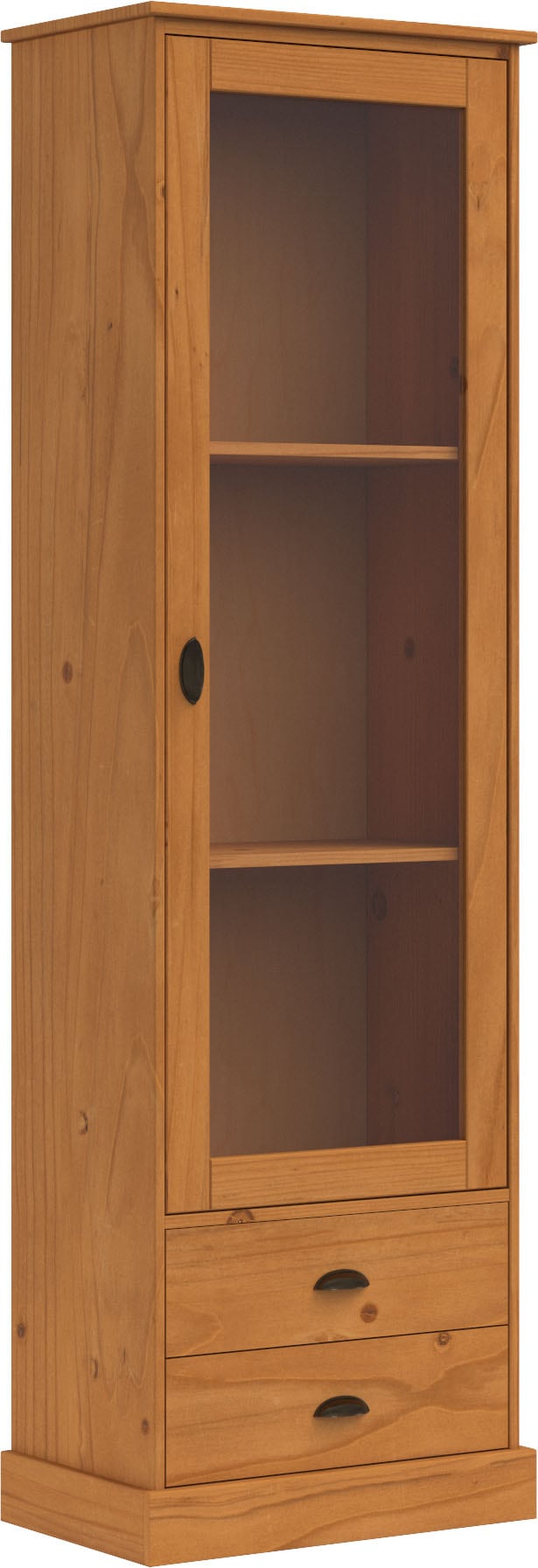 Home affaire Vitrine »Schröder«, mit 1 Schiebetür, 2 Schubkästen, aus massivem Kiefernholz, Breite 55cm