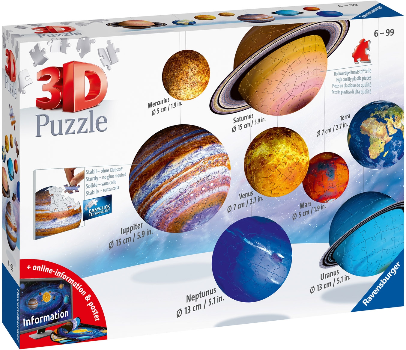 Ravensburger 3D-Puzzle »Planetensystem«, Made in Europe, FSC® - schützt Wald - weltweit