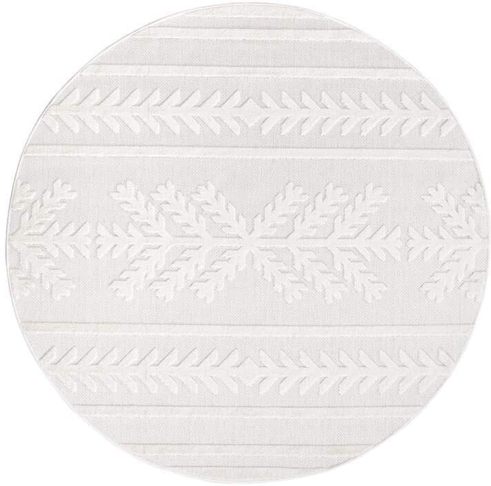 Carpet City Teppich »In-& Outdoorteppich Santorini 411, 3D-Effekt, Boho-Optik«, rund, 5 mm Höhe, Wetterfest & UV-beständig für Terrasse, Balkon, Küche, Flur