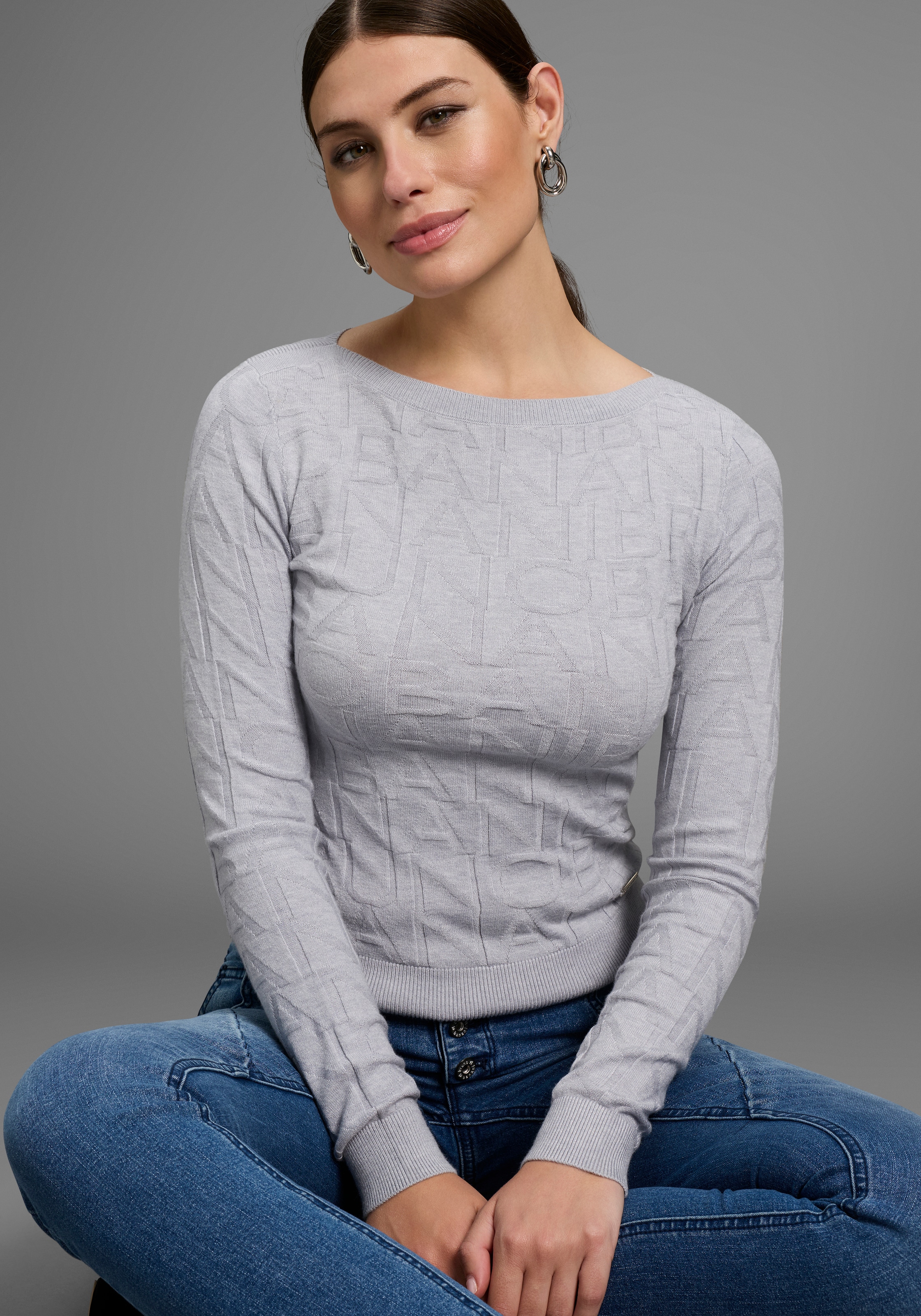 Bruno Banani Strickpullover, mit Marken-Strickmuster - NEUE KOLLEKTION