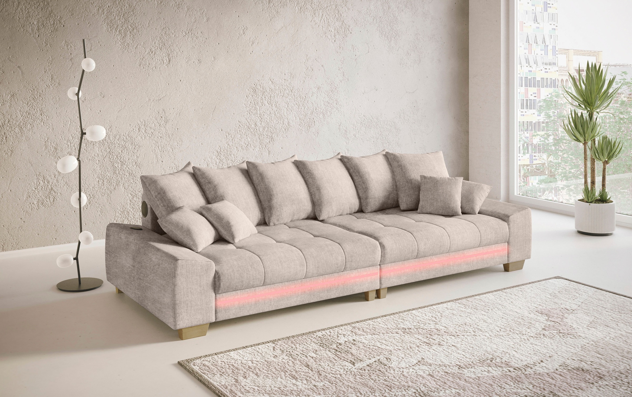 Mr. Couch Big-Sofa »Nikita II«, mit RGB-LED, Bluetooth-Soundsystem, Kaltschaum