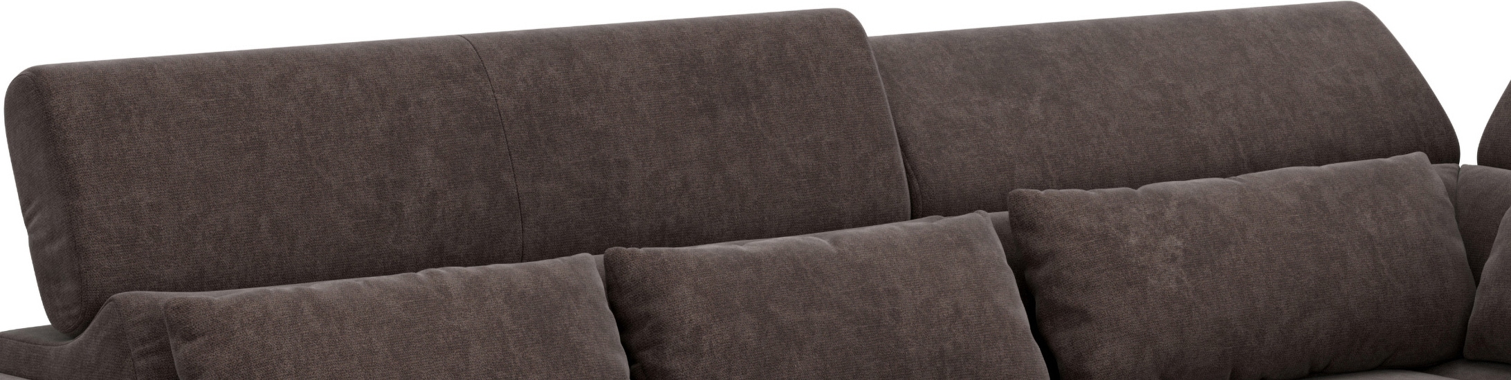 COTTA Ecksofa »Jade - L Form, Sitzbreite 201 cm« inkl. Kopfteilverstellung und Nierenkissen, PUR-Schaumpolsterung