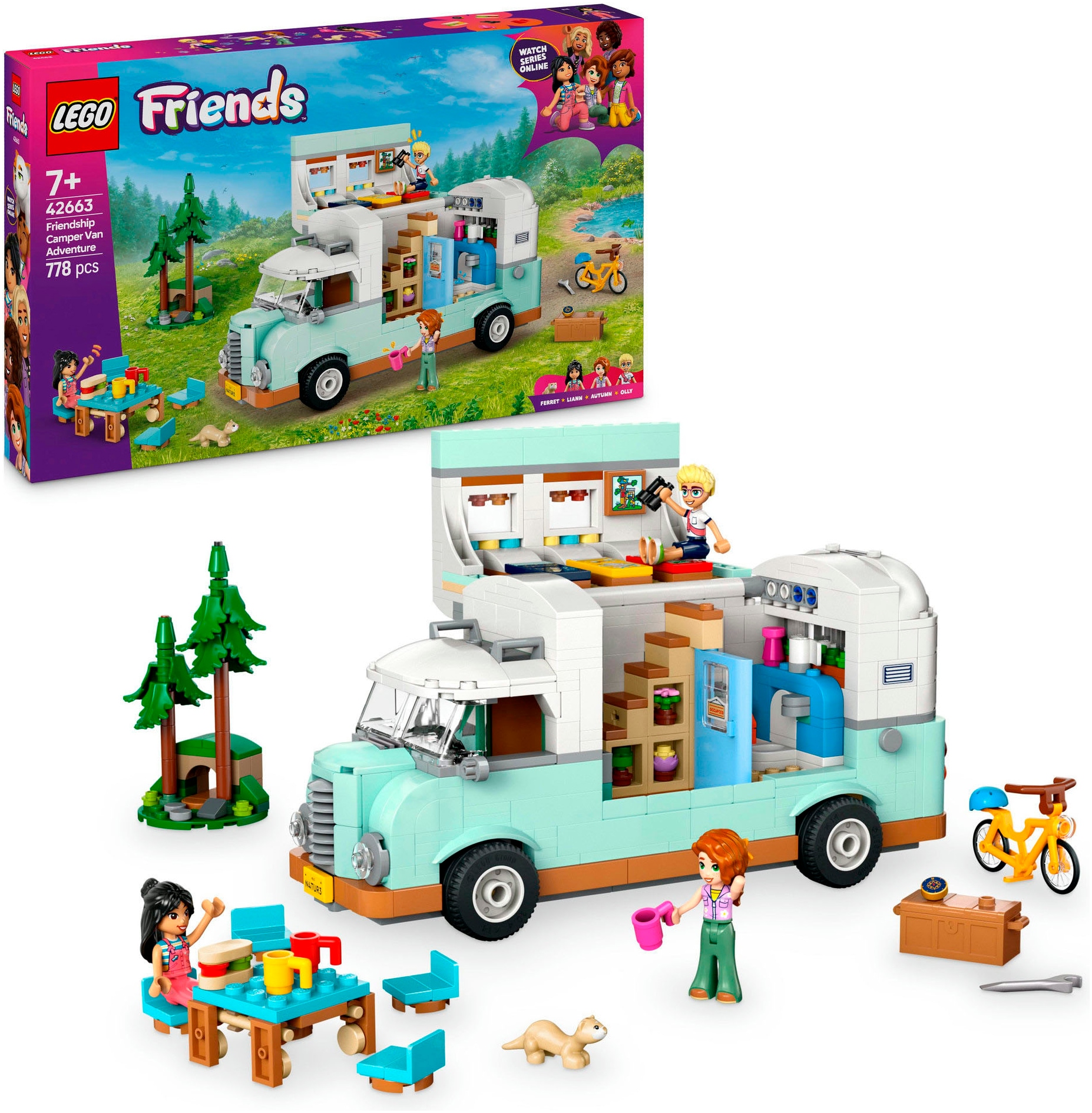 LEGO® Konstruktionsspielsteine »Wohnmobil (42663), LEGO Friends«, (778 St.), Made in Europe