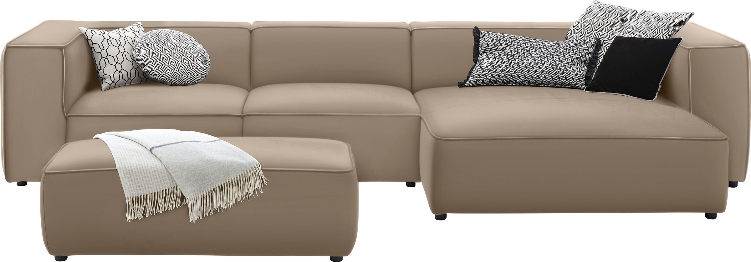 W.SCHILLIG Ecksofa »around-the-block«, mit eleganter Biese, mit Federkern, Breite 341 cm