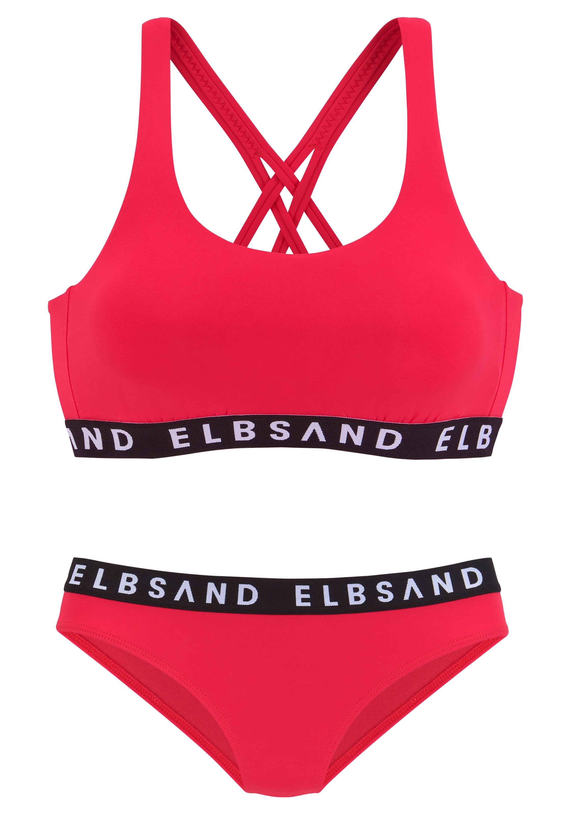 Elbsand Bustier-Bikini, mit kontrastfarbenen Schriftzügen