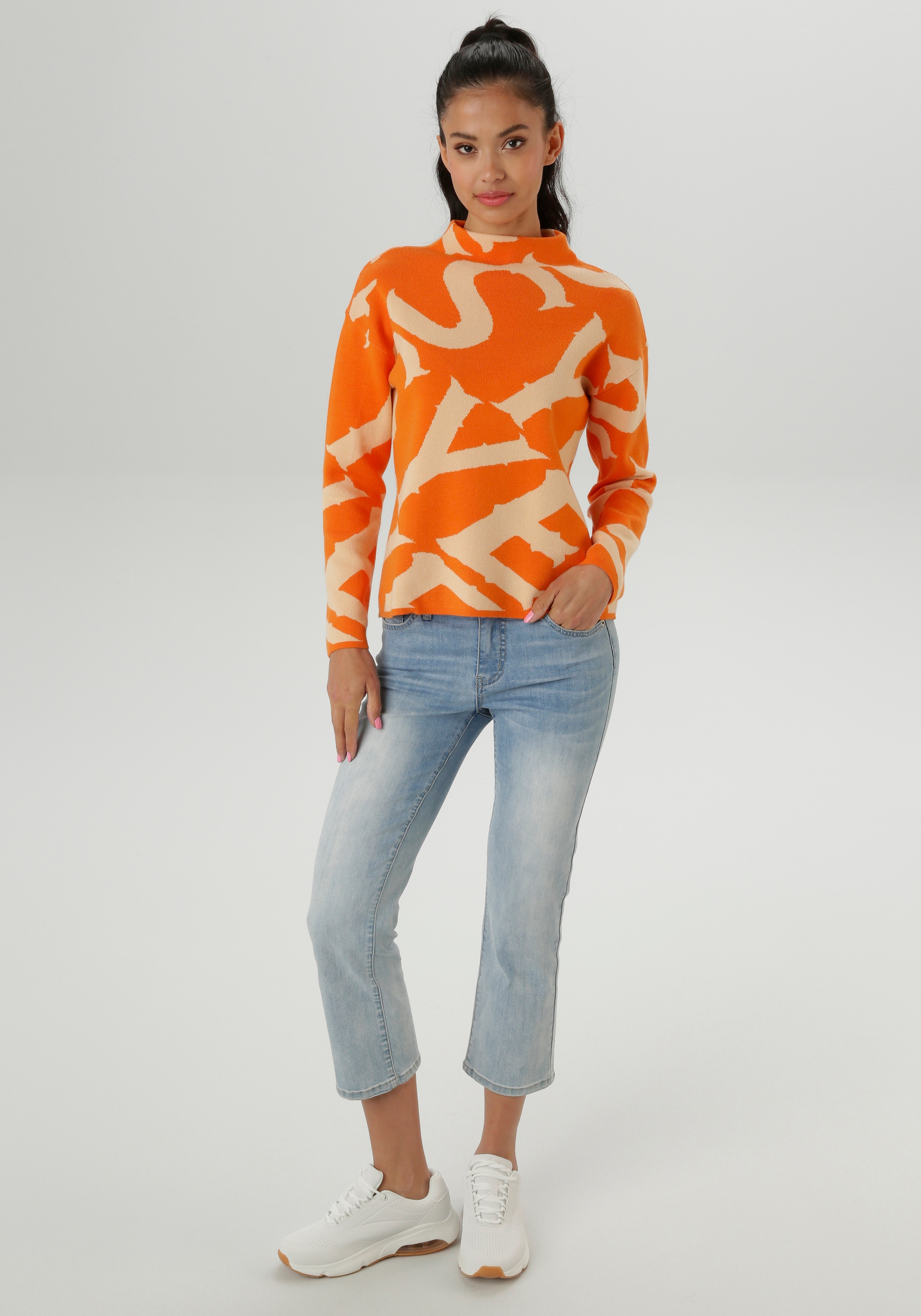 Aniston SELECTED Strickpullover mit elegantem Jacquard-Muster - NEUE KOLLEKTION