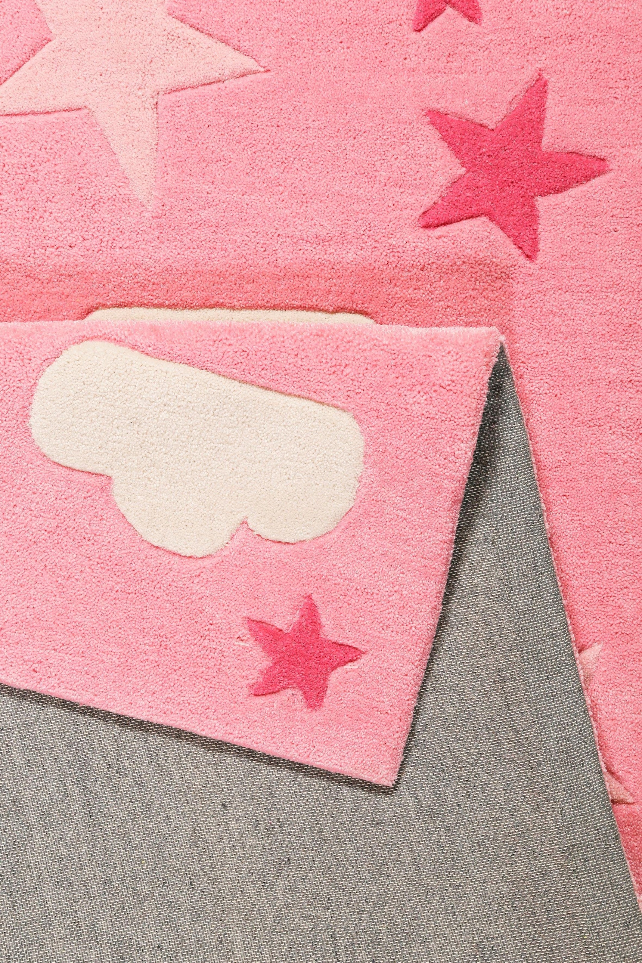 SMART KIDS Kinderteppich »LaLeLu« rechteckig 9 mm Höhe Mond Sterne Wolken, Konturenschnitt