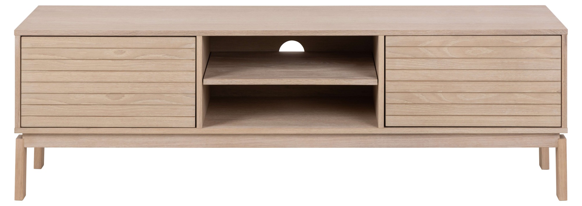 ACTONA GROUP TV-Schrank »Linley TV-Tisch, Lowboard, Fernsehtisch,«, Eichenfurnier, 2 Türen, 2 Einlegeböden, Lamellenfront, B: 160cm