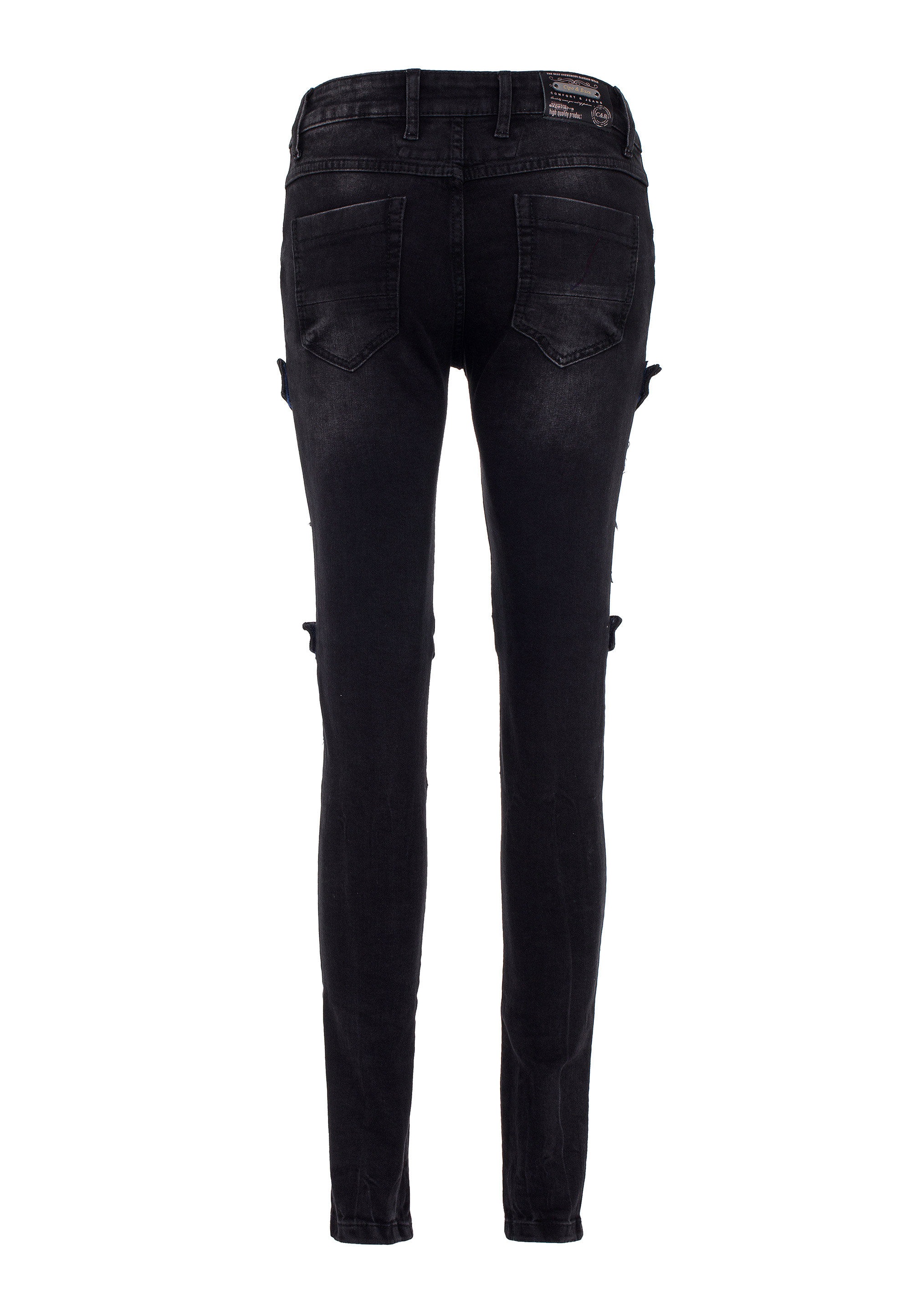 Cipo & Baxx Slim-fit-Jeans »Cipo & Baxx Jeans« im coolen Biker-Look in Skinny Fit, WD383