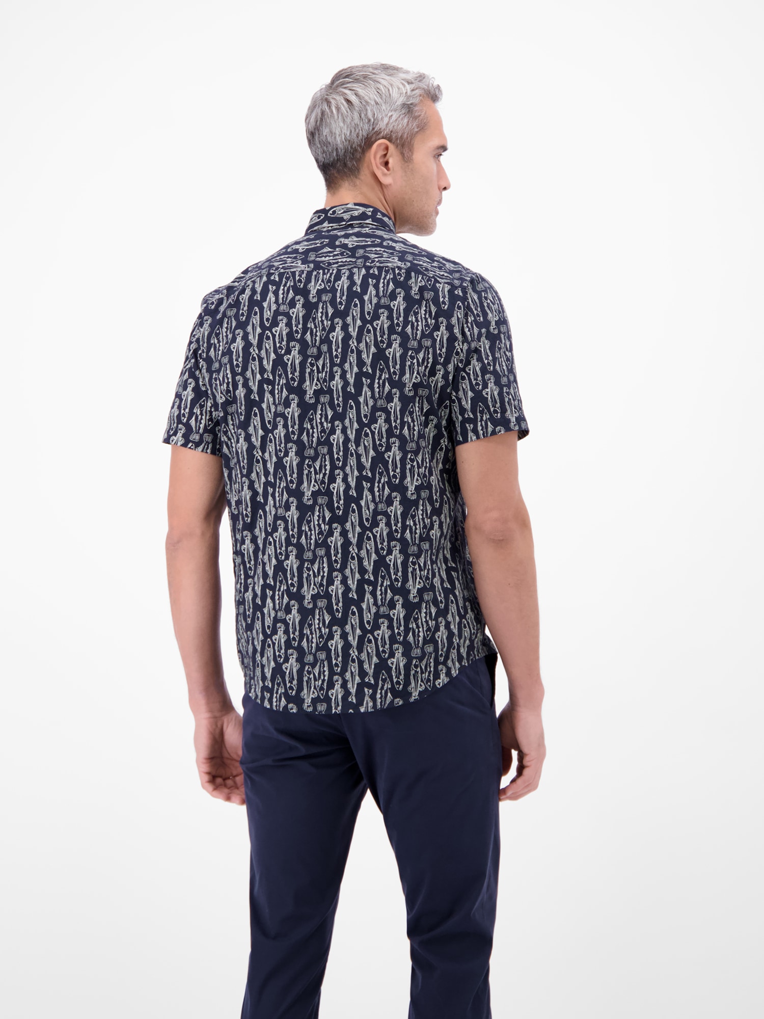 LERROS Kurzarmhemd »Kurzarmhemd mit marinem All-over-Print«