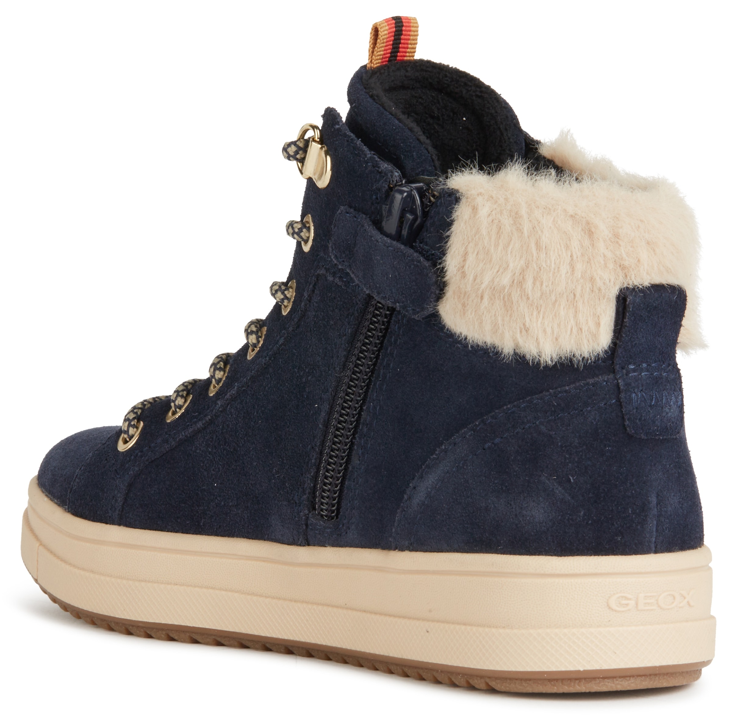 Geox Winterboots »J REBECCA GIRL WPF«, Schnürstiefel, Kinderstiefel mit Fellimitat