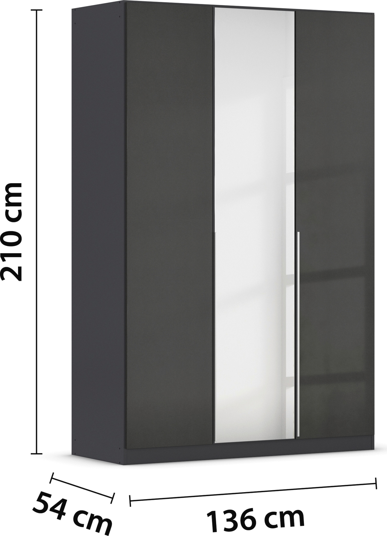 rauch Drehtürenschrank »Kleiderschrank Schrank Garderobe AGORDO mit Dekor- oder Hochglanzfront«, (in zwei Griff-Farben), durchdachte Innenausstattung, in 6 Breiten und 2 Höhen MADE IN GERMANY