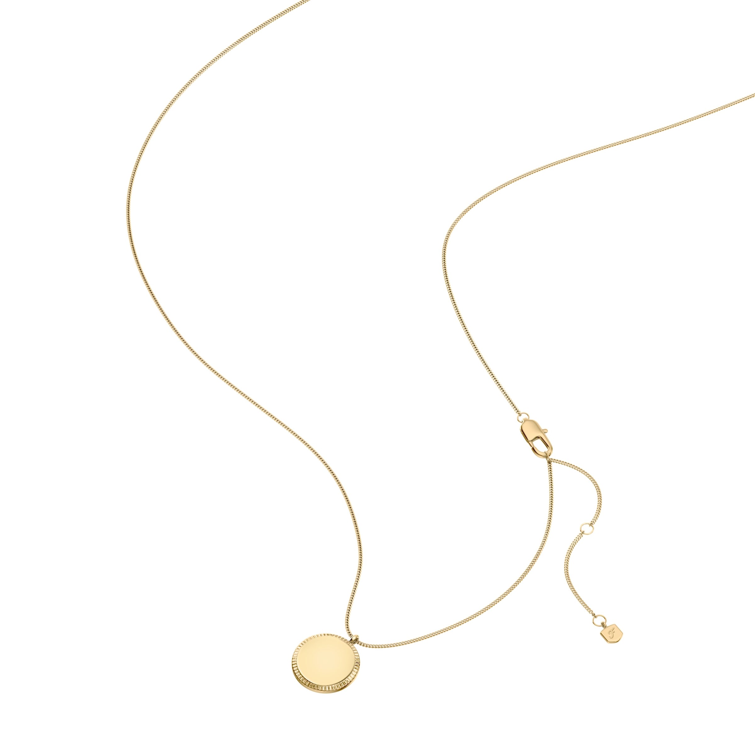 Fossil Kette mit Anhänger »Schmuck Geschenk Edelstahl Halskette Kreis Scheibe Ellis«