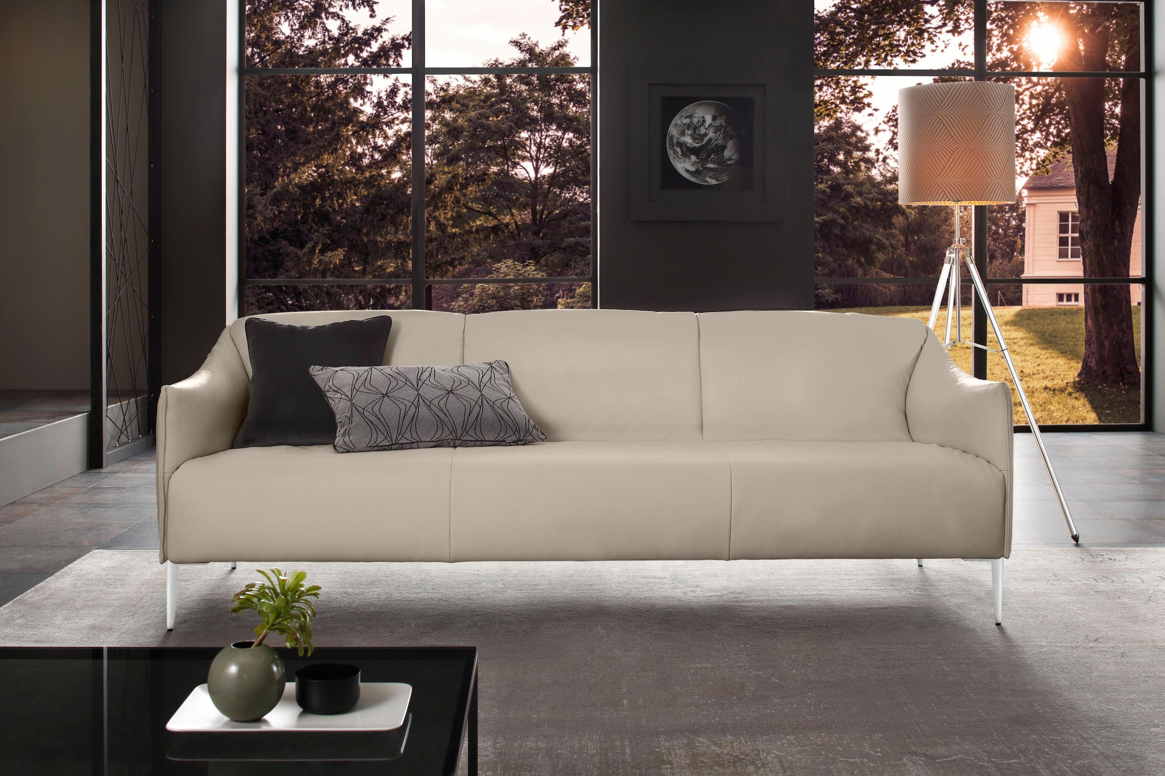 W.SCHILLIG 3-Sitzer »sally« mit Metallfüßen in Chrom glänzend, Breite 224 cm