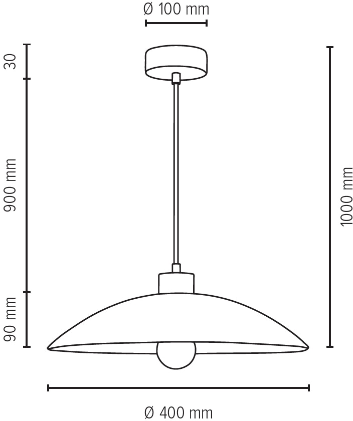 SPOT Light Pendelleuchte »JONA«, 1 flammig, Leuchtmittel E27 | ohne Leuchtmittel, Hängeleuchte, Naturprodukt aus Massivholz, Kabel kürzbar