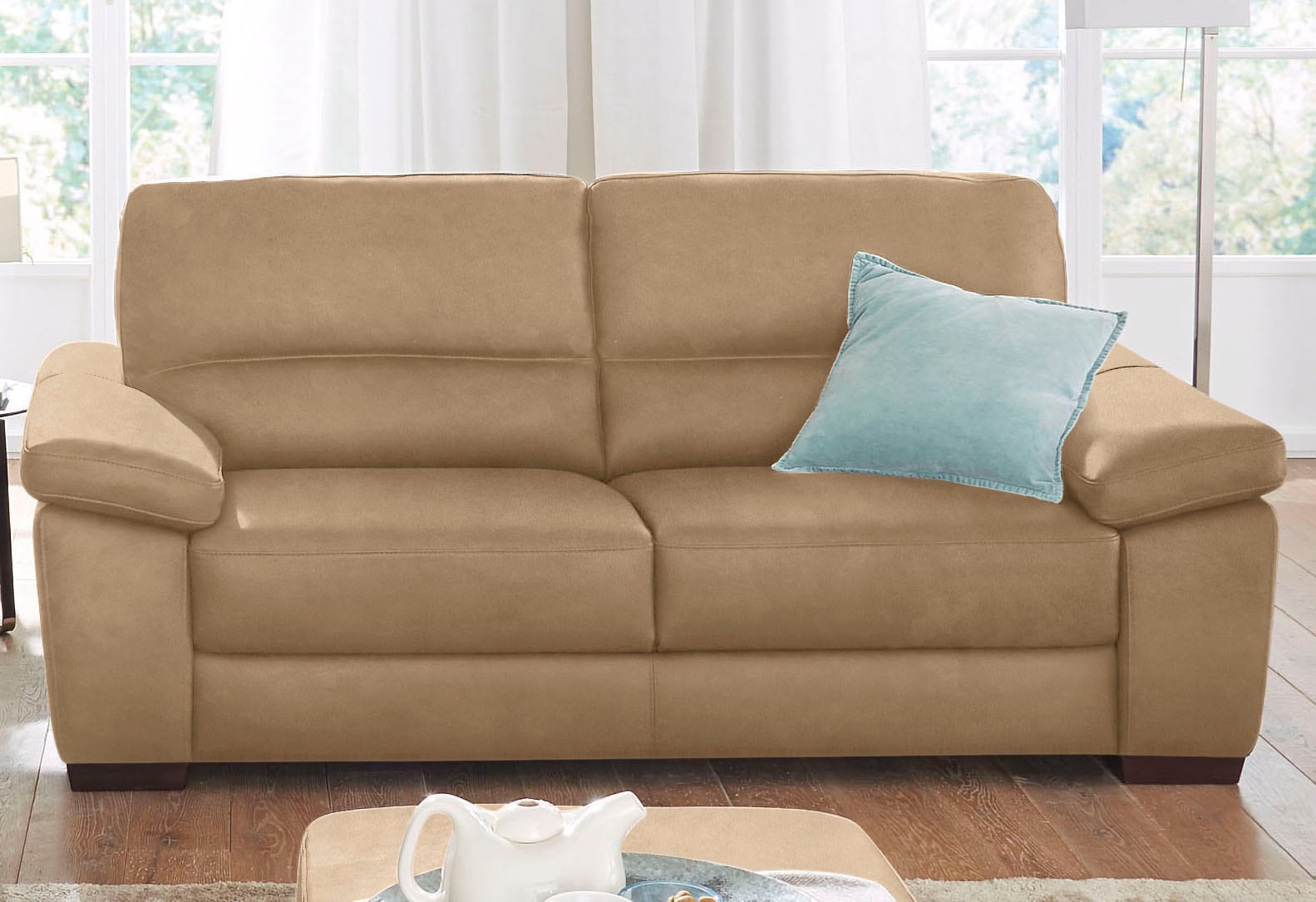 CALIA ITALIA Polstergarnitur »Gaia, hochwertige Garnitur aus 2-Sitzer & 3-Sitzer im edlen Design«, (Set, 2 tlg.), aus pflegeleichtem Luxus-Microfaser Ginevra Hydro Care