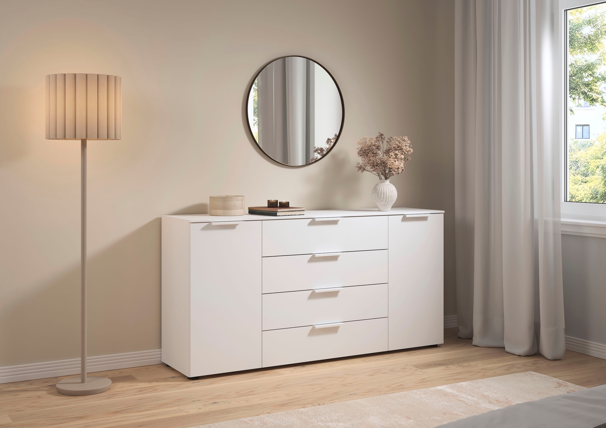 LeGer Home by Lena Gercke Kommode »Kommode Sideboard Schubladenkommode SERINA eleganter Eyecatcher« inkl. SOFT-CLOSE-FUNKTION,  mit 4 Schubkästen und 2 Türen sowie Metallgriffen MADE IN GERMANY