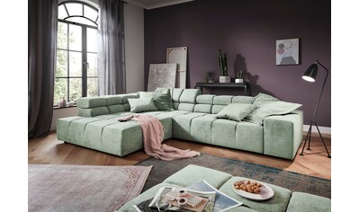 Ecksofa »Ancona incl. Kopfteilverstellung, Zierkissen B/T/H: 319/210/70 cm«