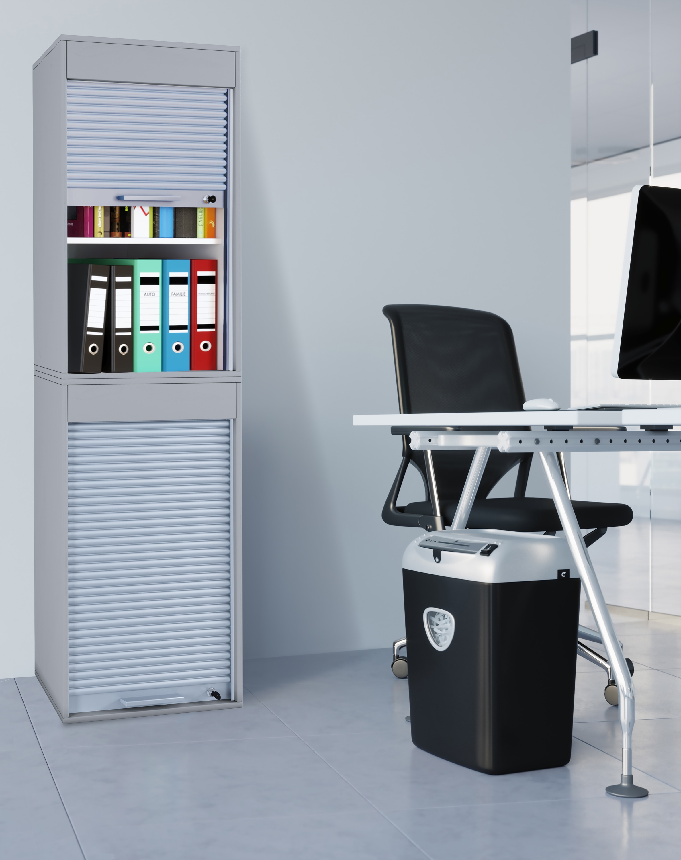 VCM Aktenschrank »VCM Büroschrank | Aktenschrank mit Rollladen | Maße ca. H. 186 x B. 50 x T. 40 cm ¿ Aktos XL« 1 Stk. tlg.