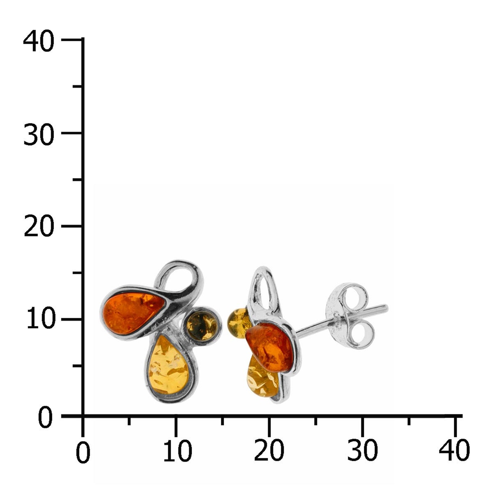 OSTSEE-SCHMUCK Paar Ohrstecker »- Siw - Silber 925/000 - Bernstein«