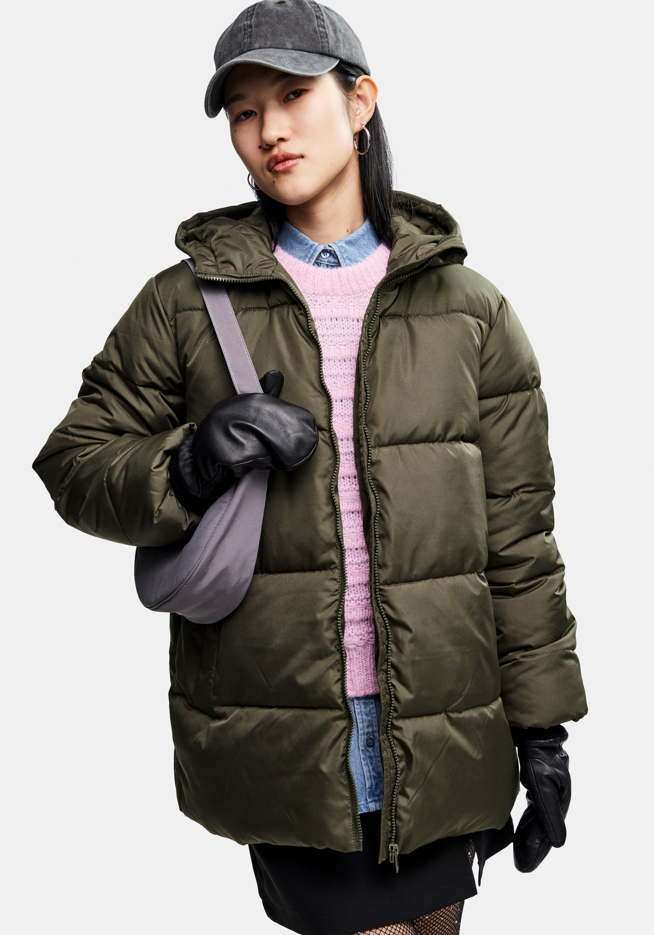 pieces Steppjacke »PCMADDIE PUFFER JACKET NOOS BC«, mit Kapuze