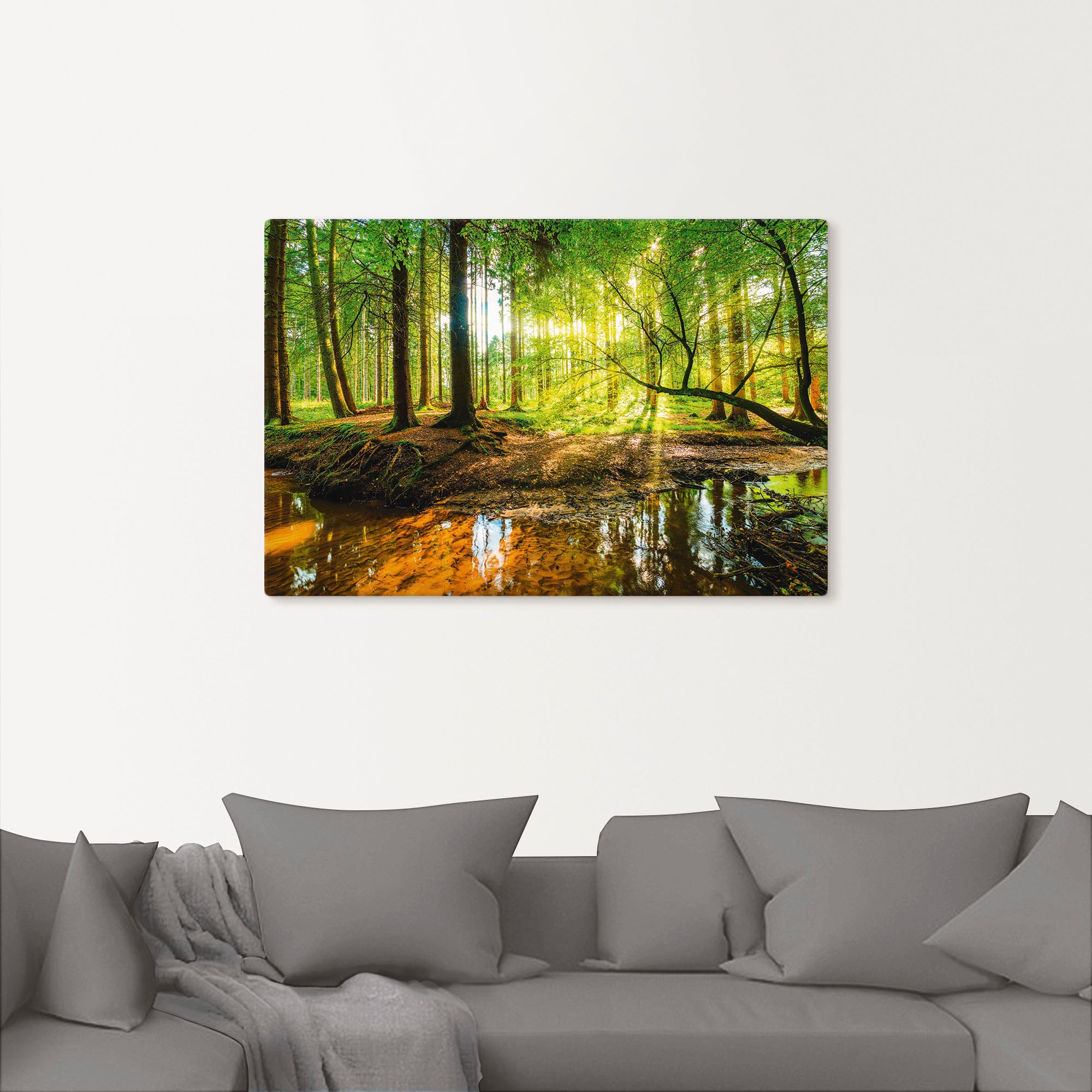 »Wald kaufen Alubild, (1 Artland Wandaufkleber Wandbild bequem versch. Größen St.), als Leinwandbild, in oder Bach«, mit Poster Wald,