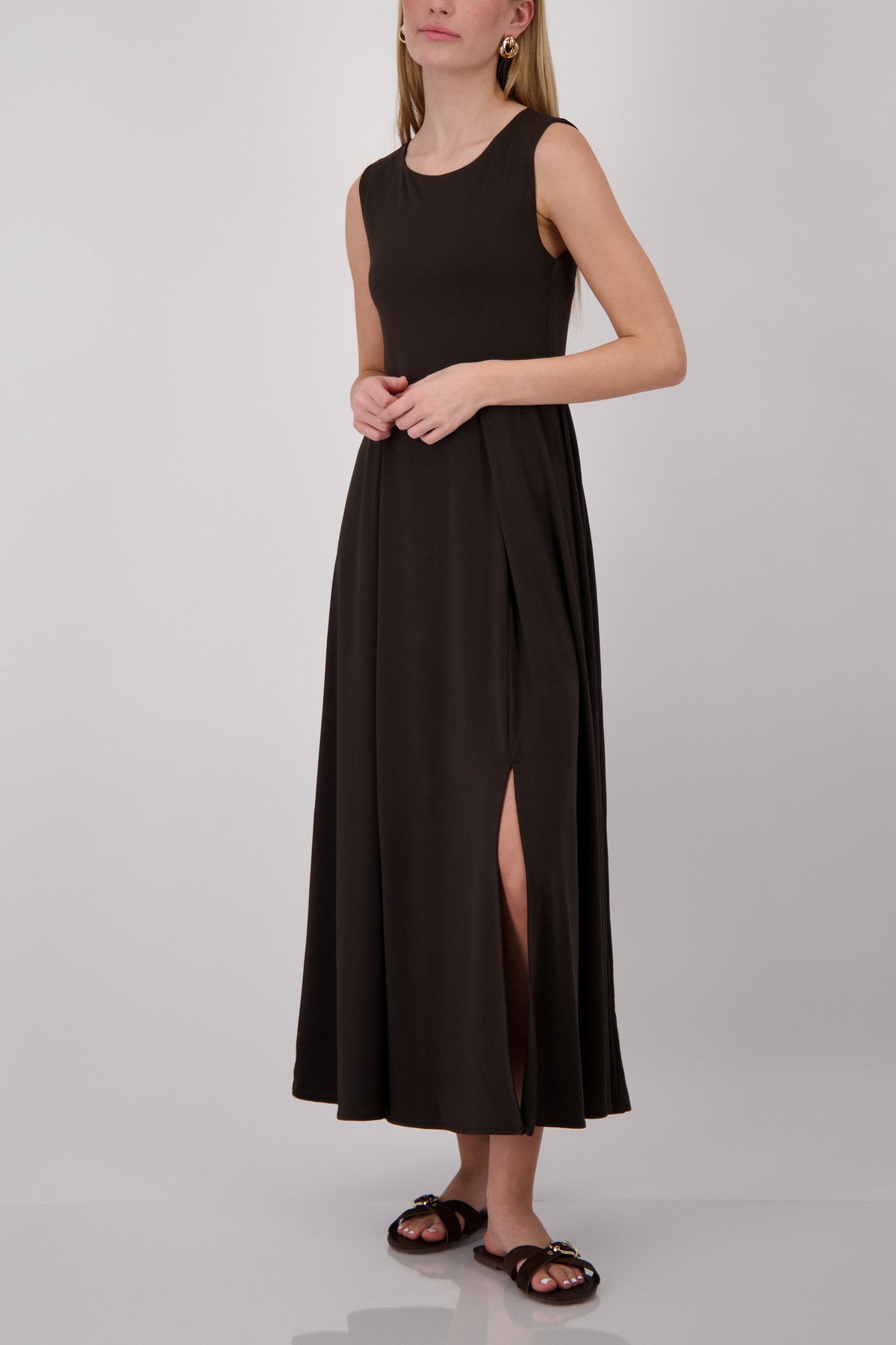 Monari Maxikleid »Kleid uni« Ohne Tasche Regular fit mit Schlitzen