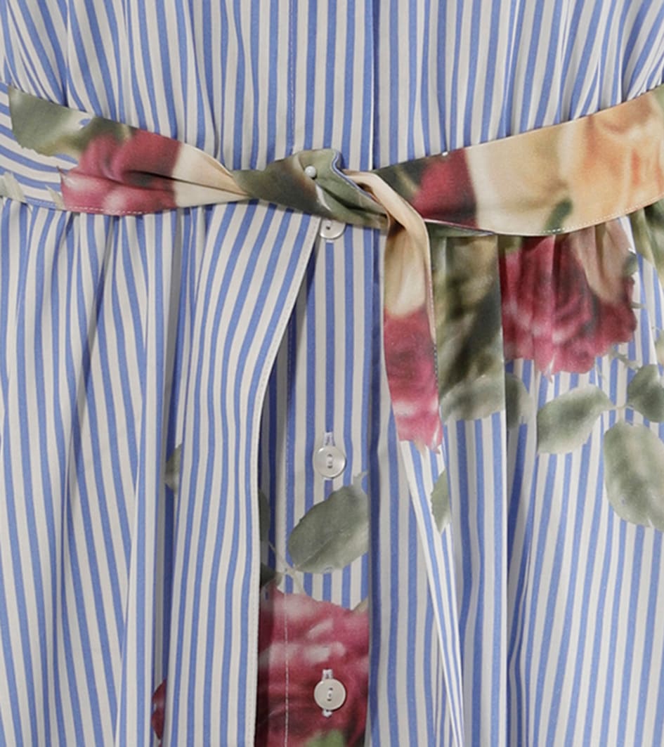 Aniston CASUAL Blusenkleid, mit Rosen auf gestreiftem Untergrund