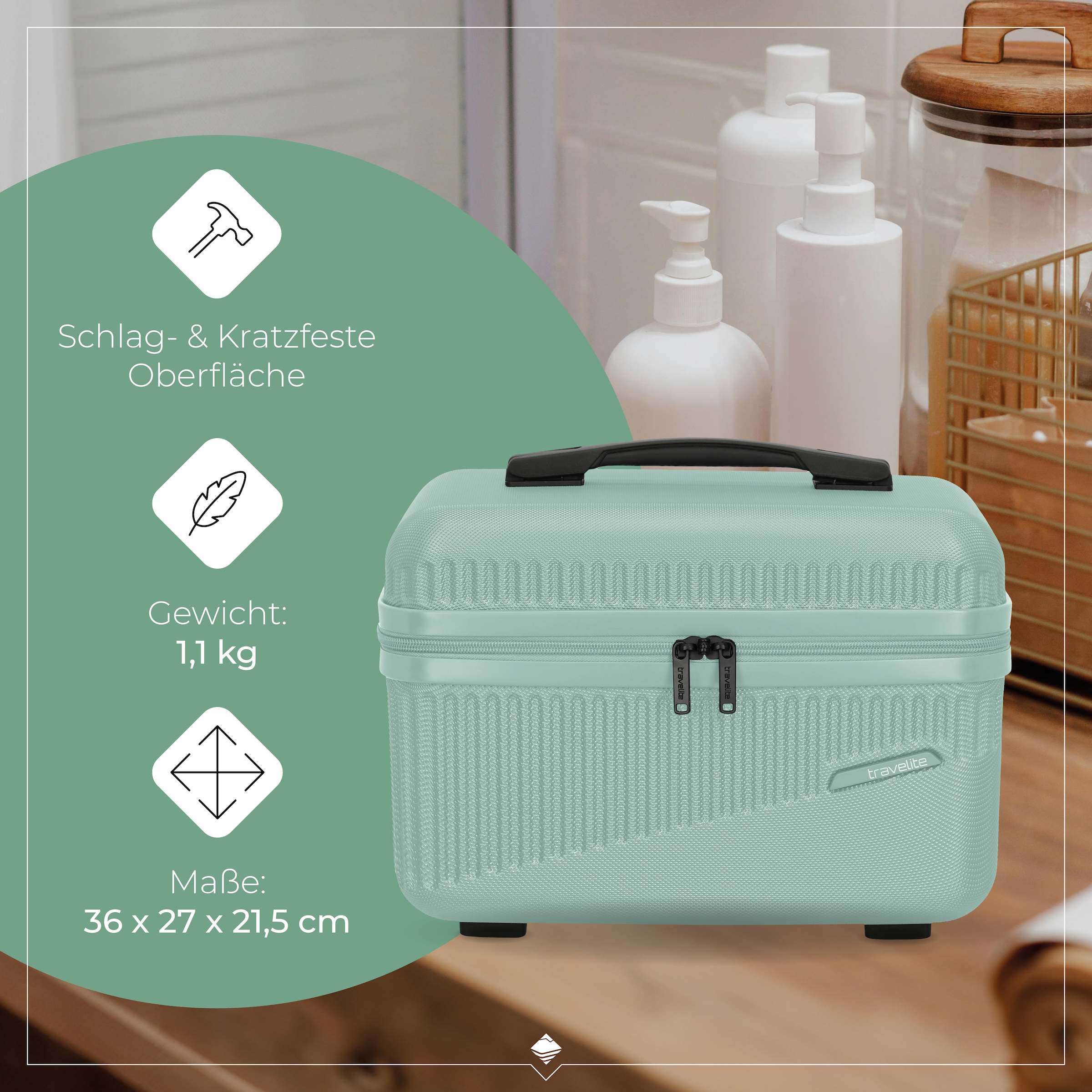 travelite Beautycase »BALI Kosmetikkoffer« mit Aufsteckfunktion und Organizer – ideal für Reise und Alltag