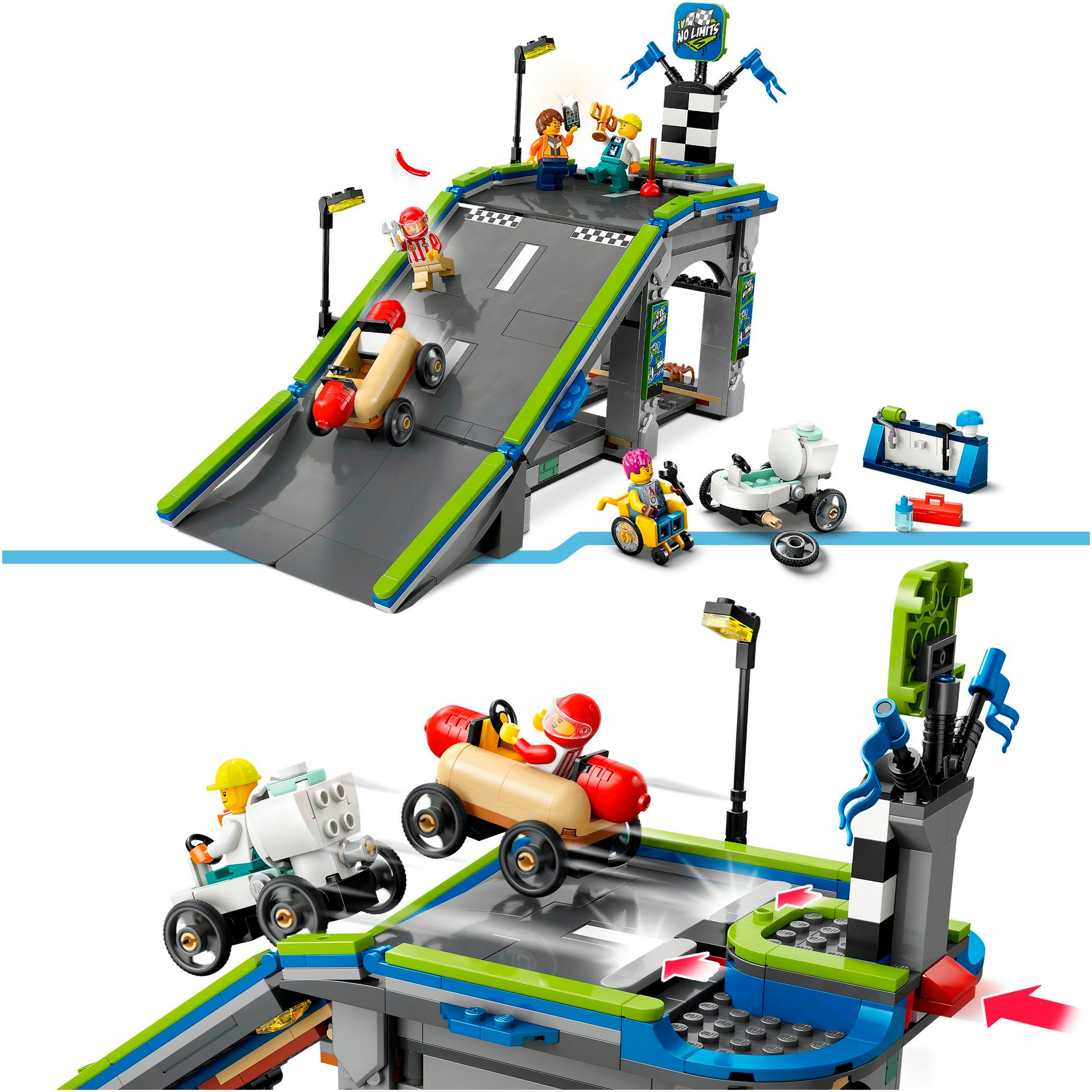 LEGO® Konstruktionsspielsteine »Keine Limits: Seifenkistenrennen mit Rampe (60460), LEGO City«, (436 St.), Made in Europe