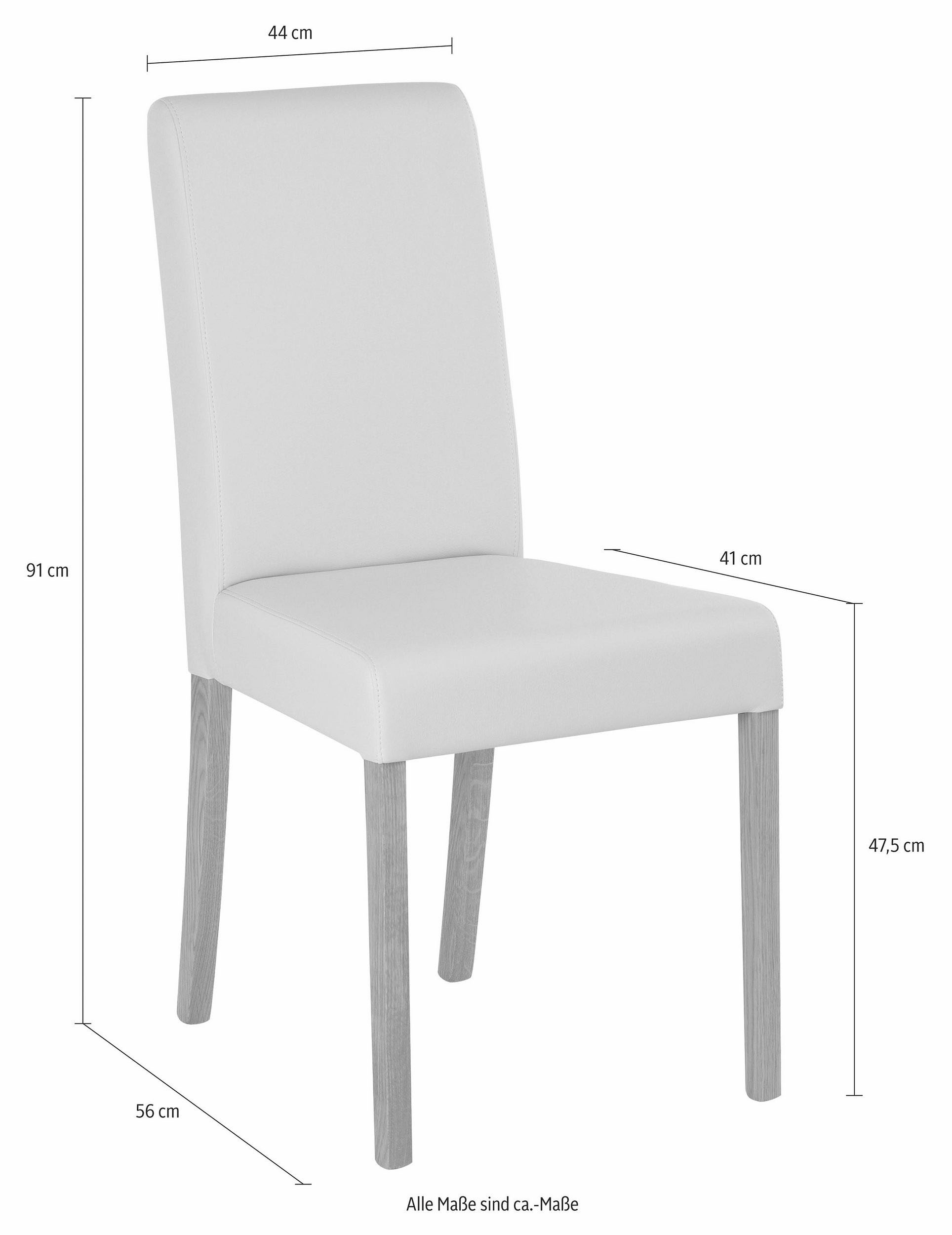 Home affaire 4-Fußstuhl »Bologna« (Set) 2 Stk.Gestell aus Massivholz