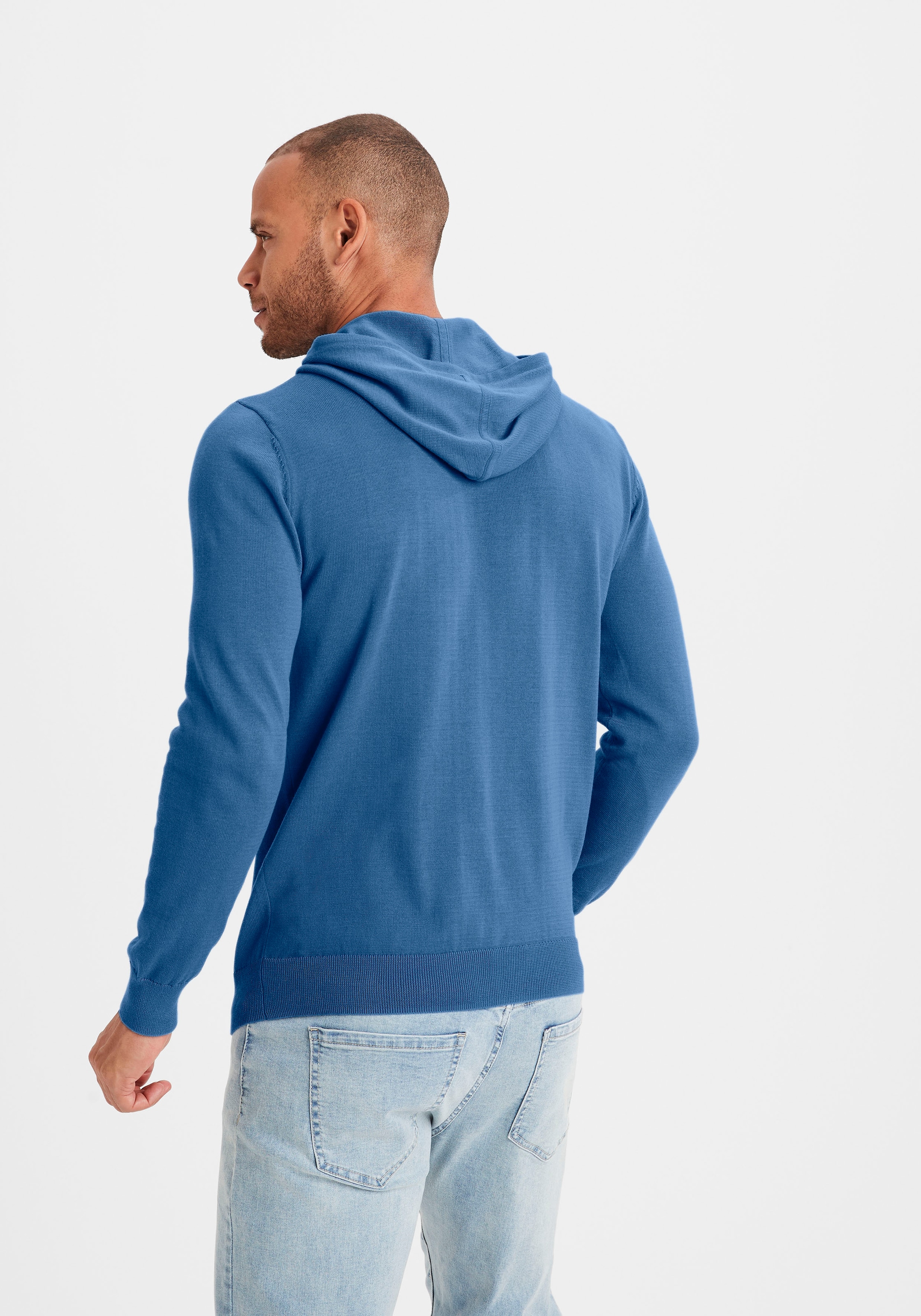H.I.S Strickpullover »mit Kapuze, Regular Fit,«, Pullover mit Rundhals, Feinstrick, Baumwollmischung