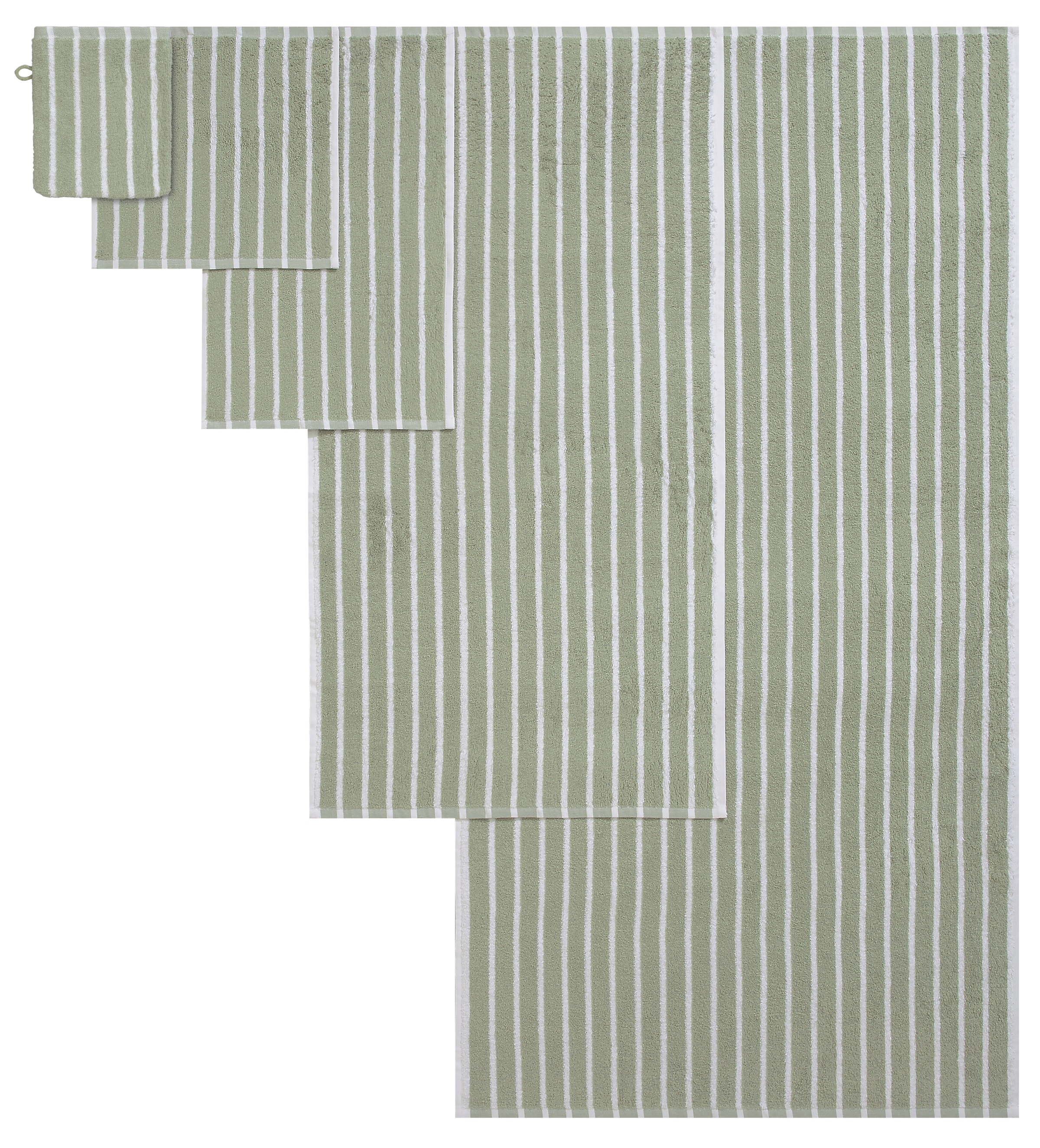 OTTO home Handtuch Set »Jannika, Duschtücher, Handtücher, Gästetücher, Seiftücher, Waschlappen« 10 Frottier Handtücher mit Streifen, 100% Baumwolle, weich, umfangreiches Set