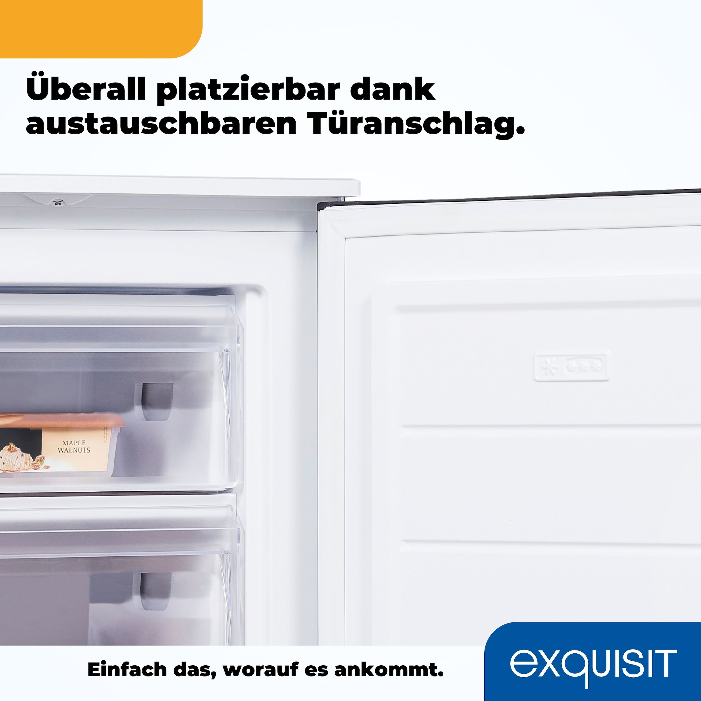 exquisit Gefrierschrank »GS81-040D weiss«, 85 cm hoch, 55 cm breit, 87 Liter Nutzinhalt, Flexibler Türanschlag, 4 Sterne Gefrieren