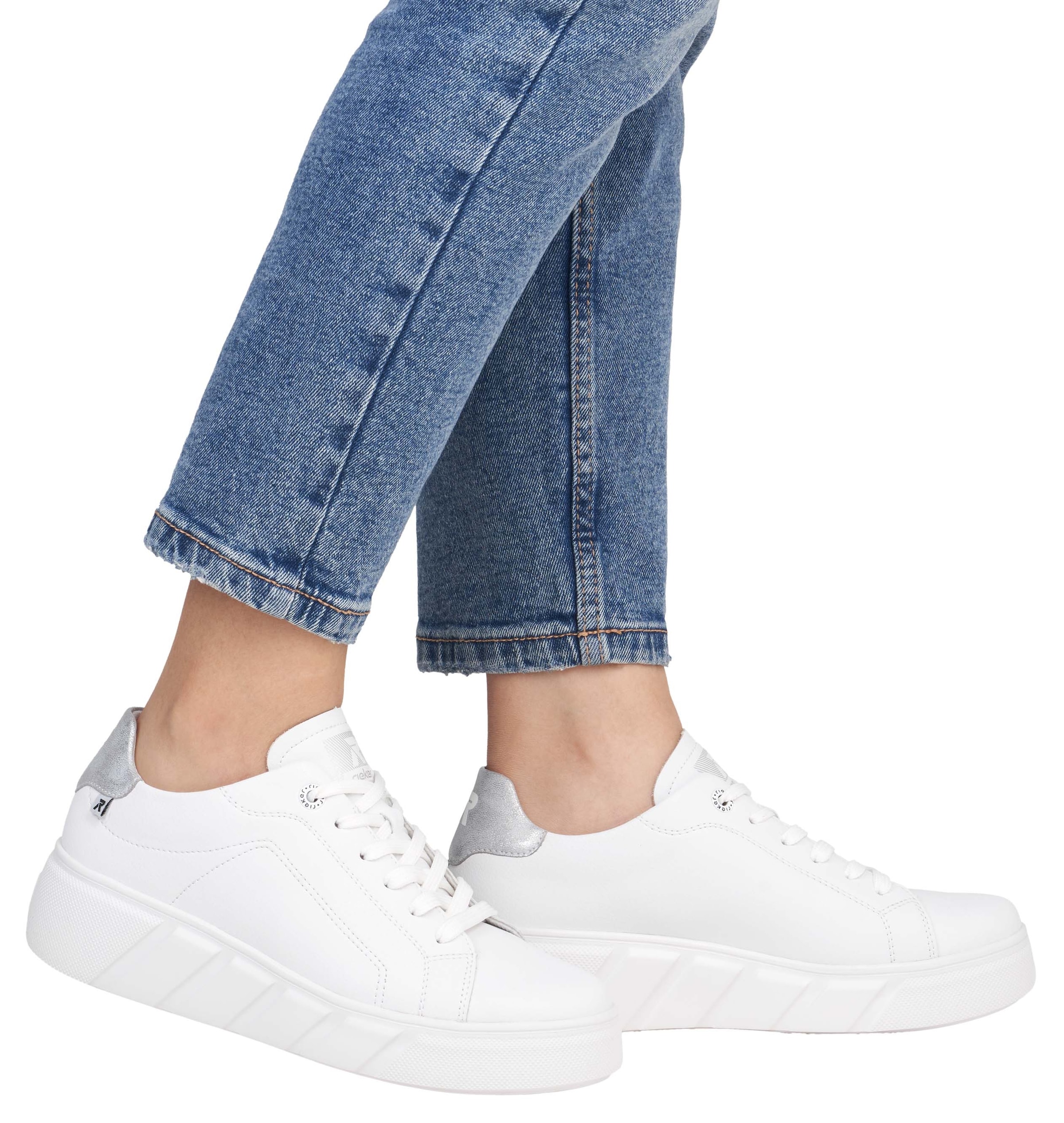 RIEKER Sport Plateausneaker, Schnürschuh, Freizeitschuh, Halbschuh mit herausnehmbarer Einlegesohle