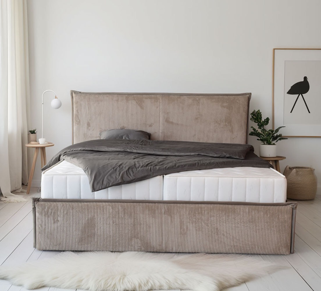 COLLECTION AB Polsterbett »Marla erhältlich in der Breite 180x200cm, mit Cordstoff bezogen« wahlweise mit Lattenrost und King-Matratze (28cm)