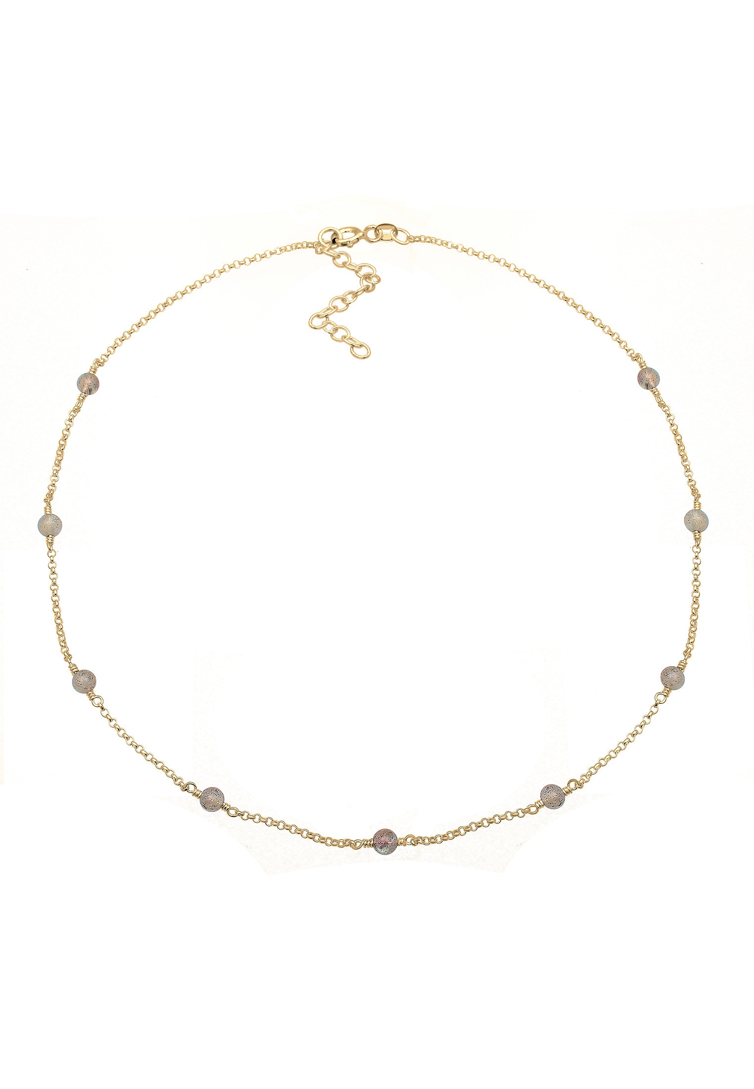 Elli Choker »Halskette Choker Labradorit Grau 925 Sterling Silber Gold-plated«