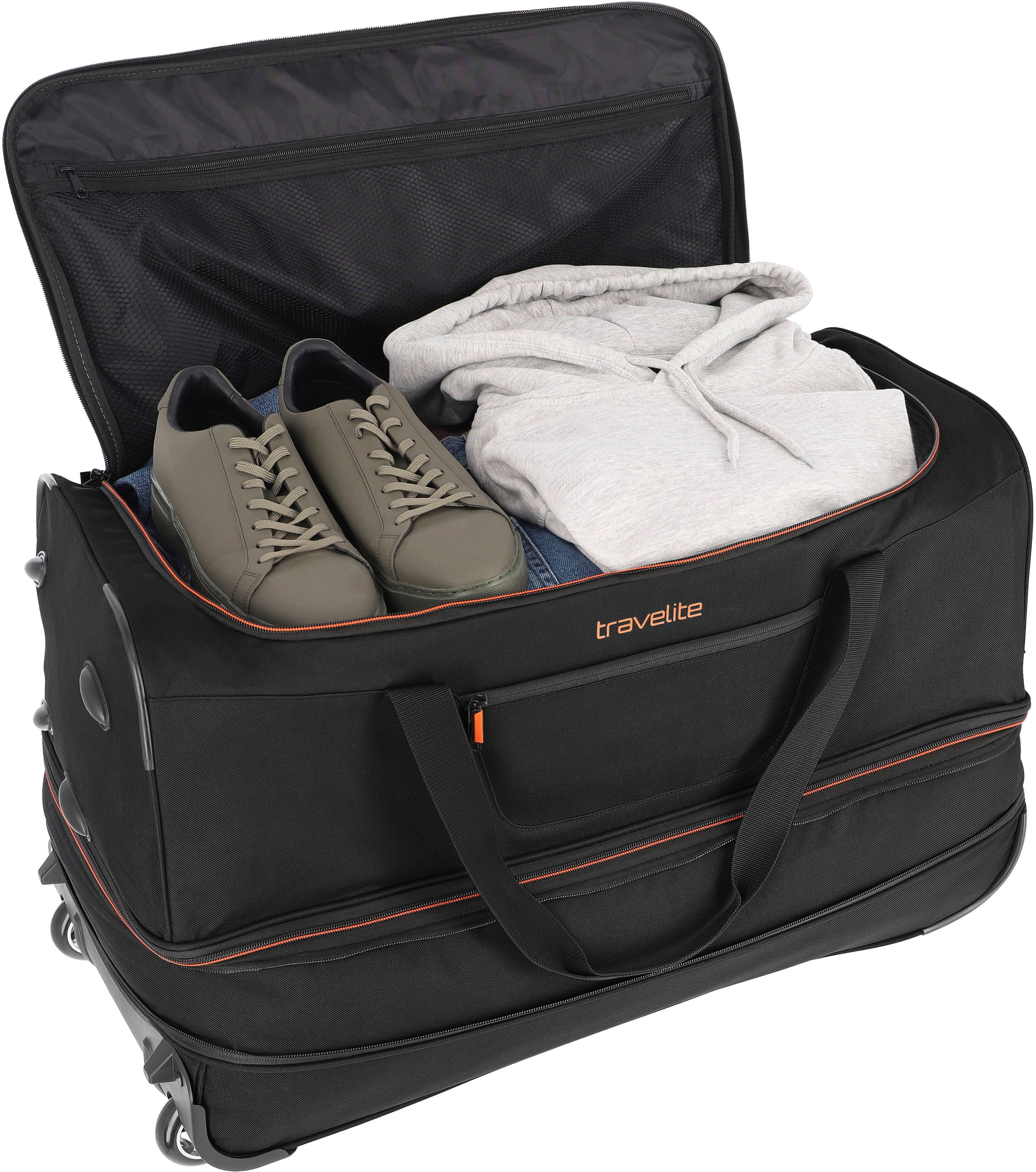 travelite Reisetasche »Basics, 70 cm«, Volumenerweiterung mit ♕ bei und Trolleyfunktion