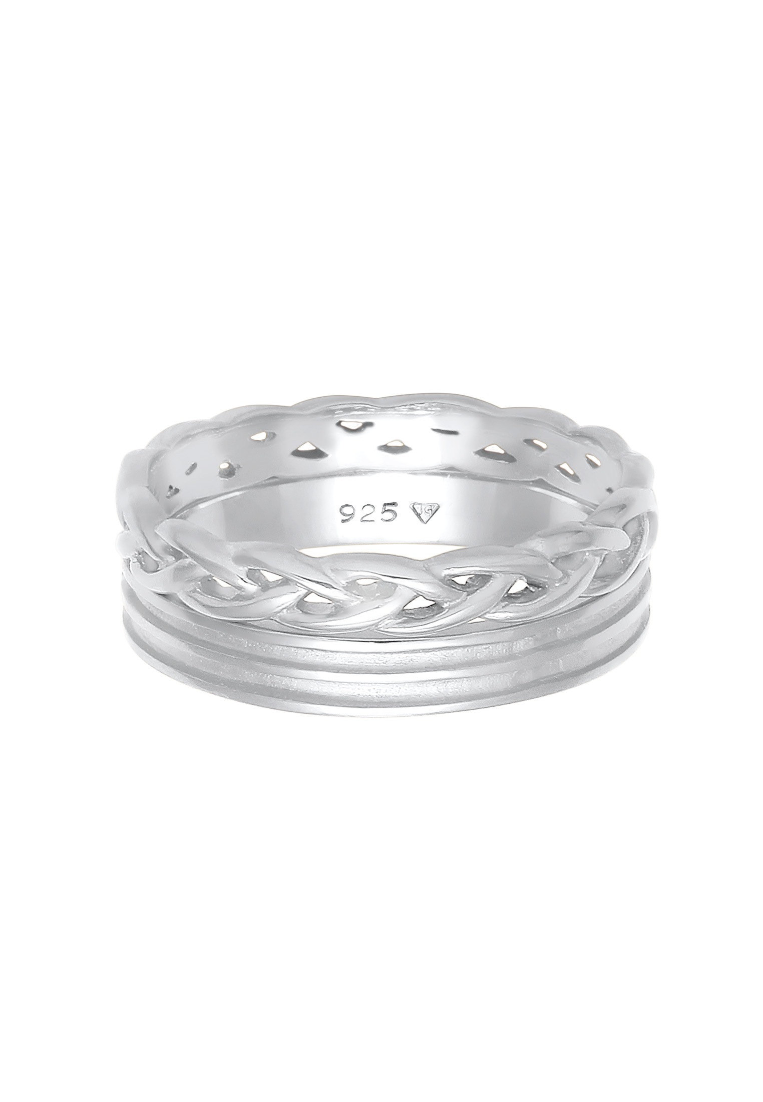 Elli Ring-Set »Ring Bandring Basic Zopf Knoten (2 tlg) 925 Silber«